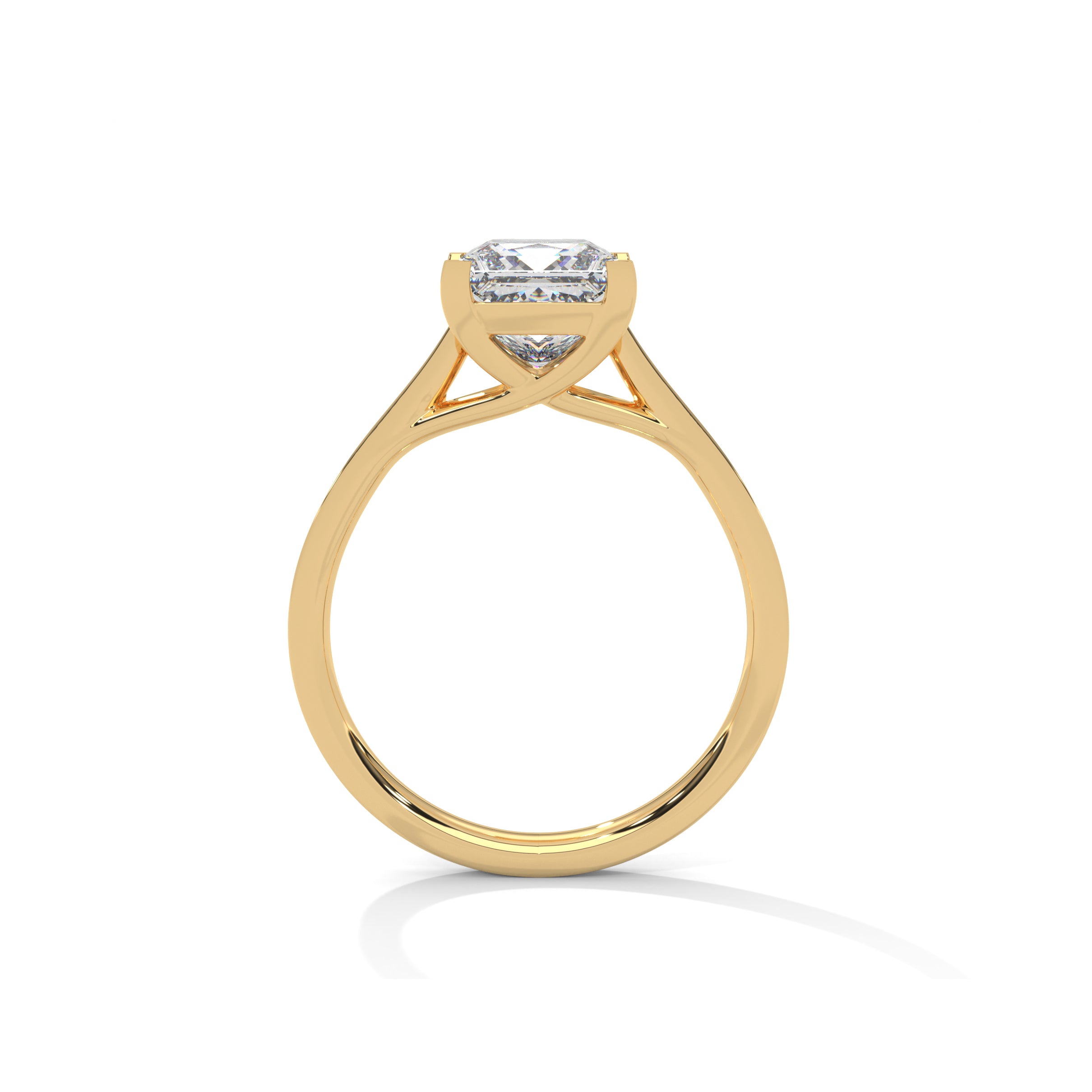 Princess Engagement Ring with Pave 18k | Lab Grown Diamond
