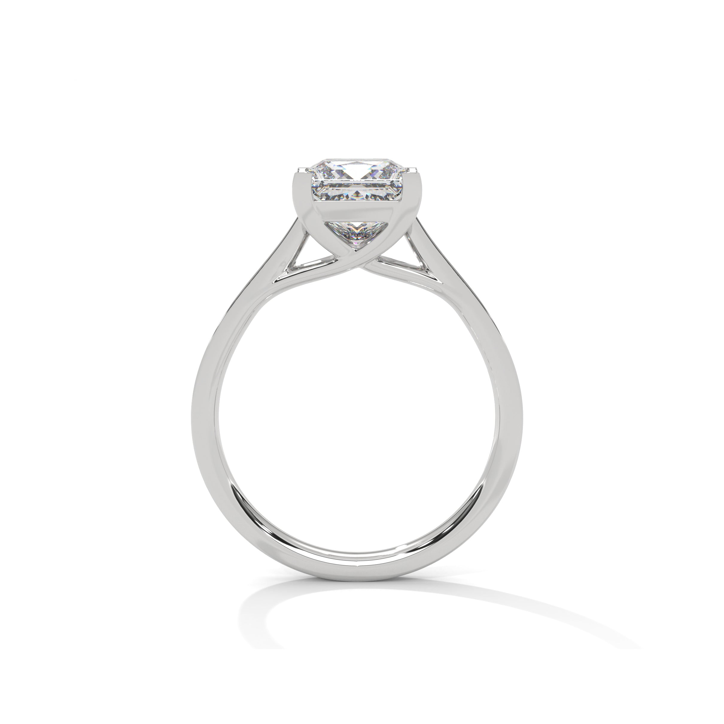 Princess Engagement Ring with Pave Platinum | Lab Grown Diamond