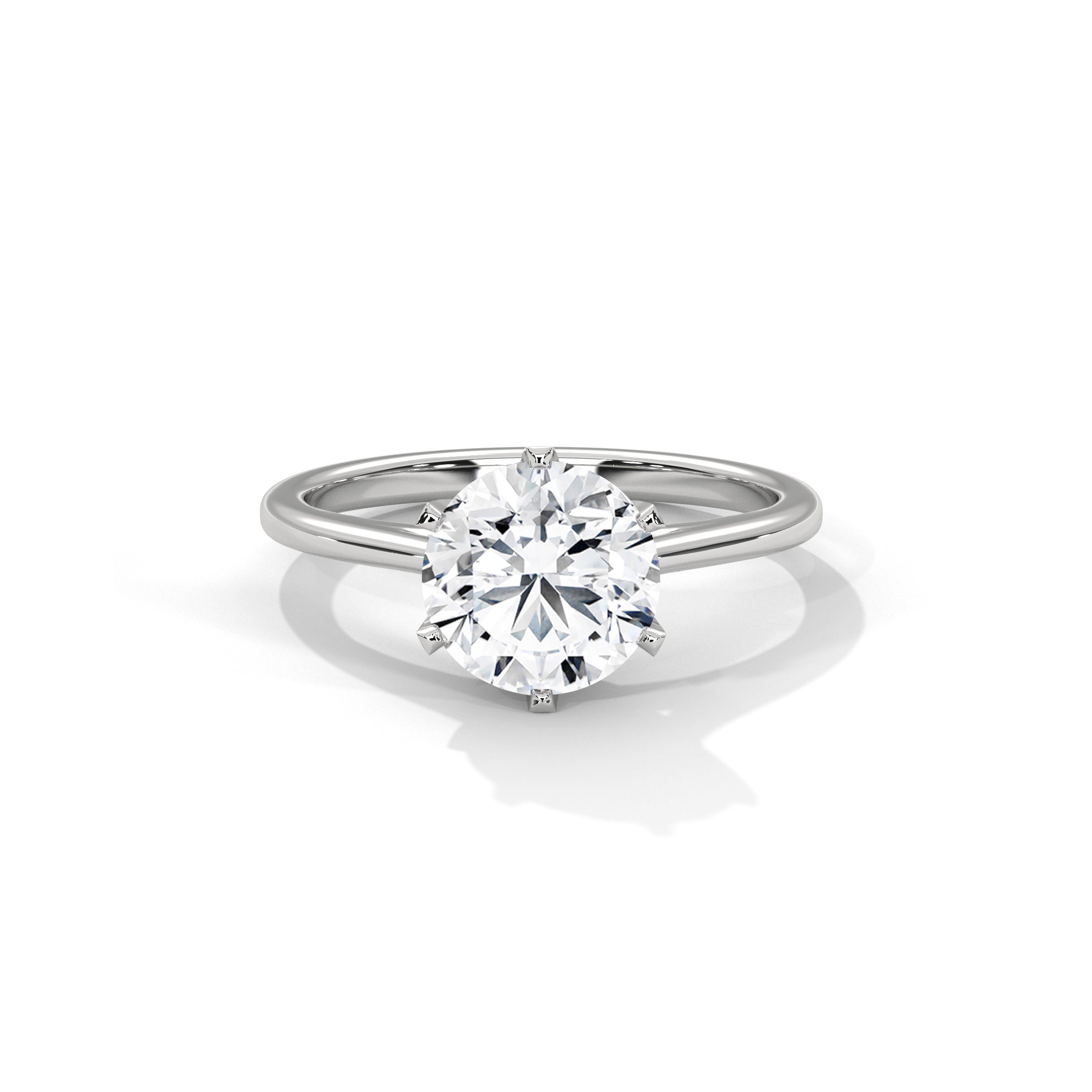 Six Prong Cathedral Engagement Ring Platinum | Lab Grown Diamond