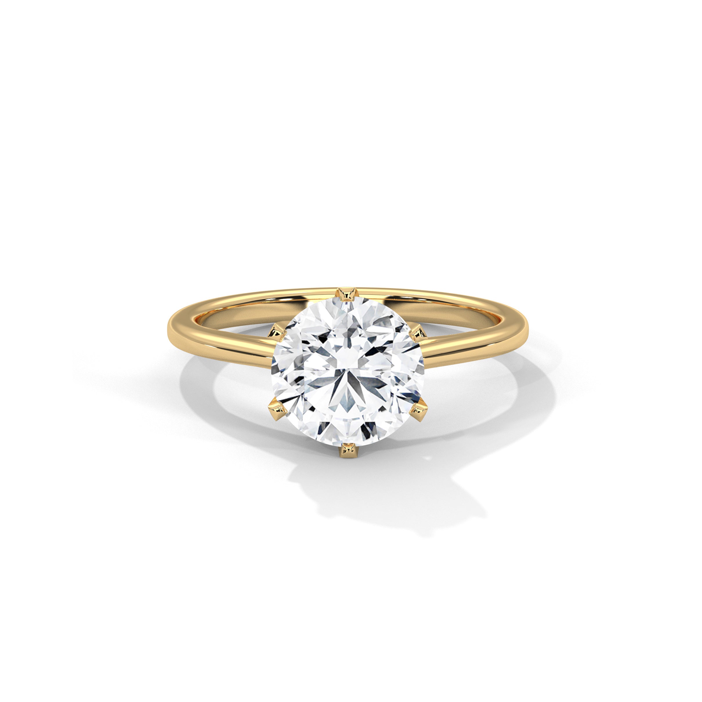 Six Prong Cathedral Engagement Ring 18K | Lab Grown Diamond