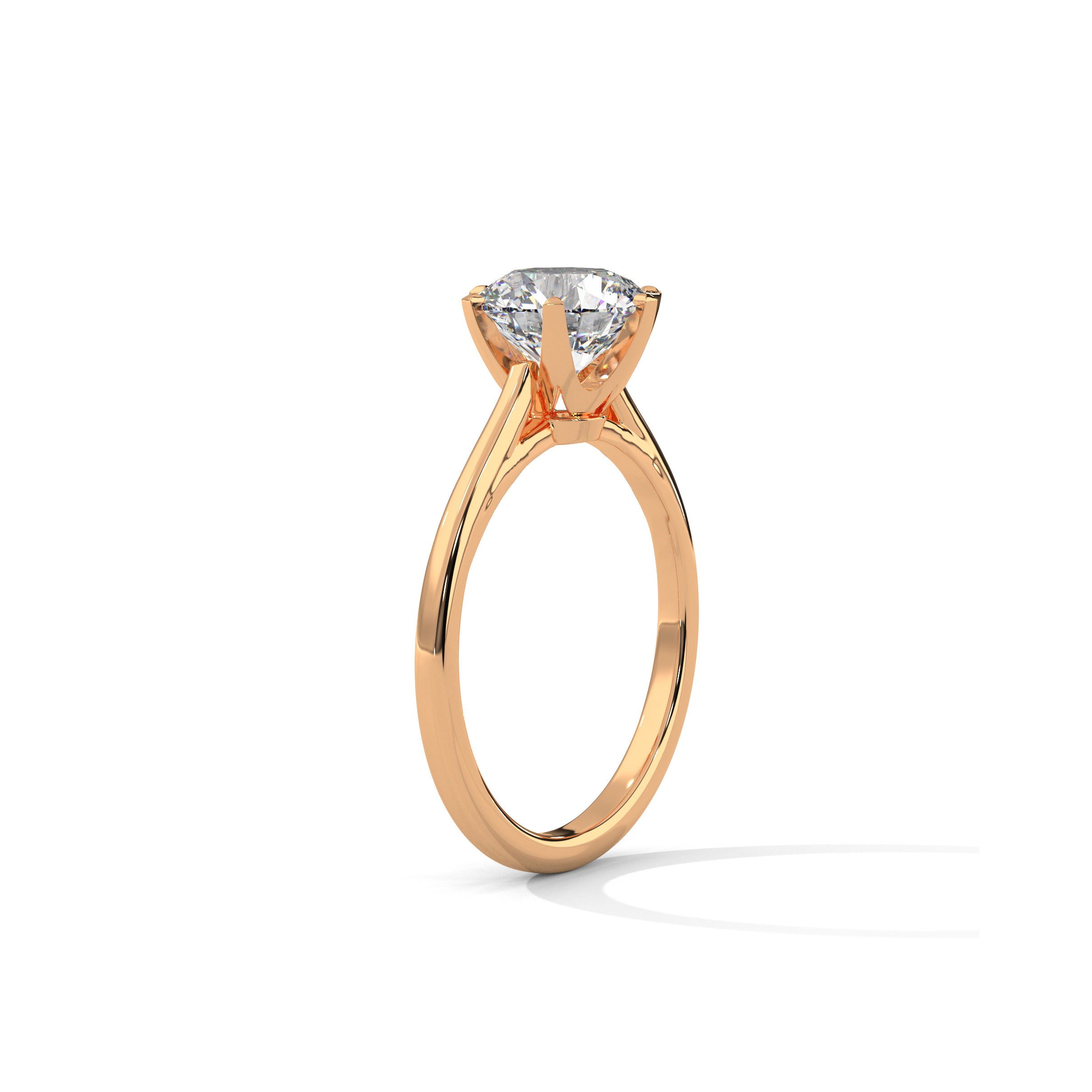 Six Prong Cathedral Engagement Ring 18K Rose Gold | Lab Grown Diamond