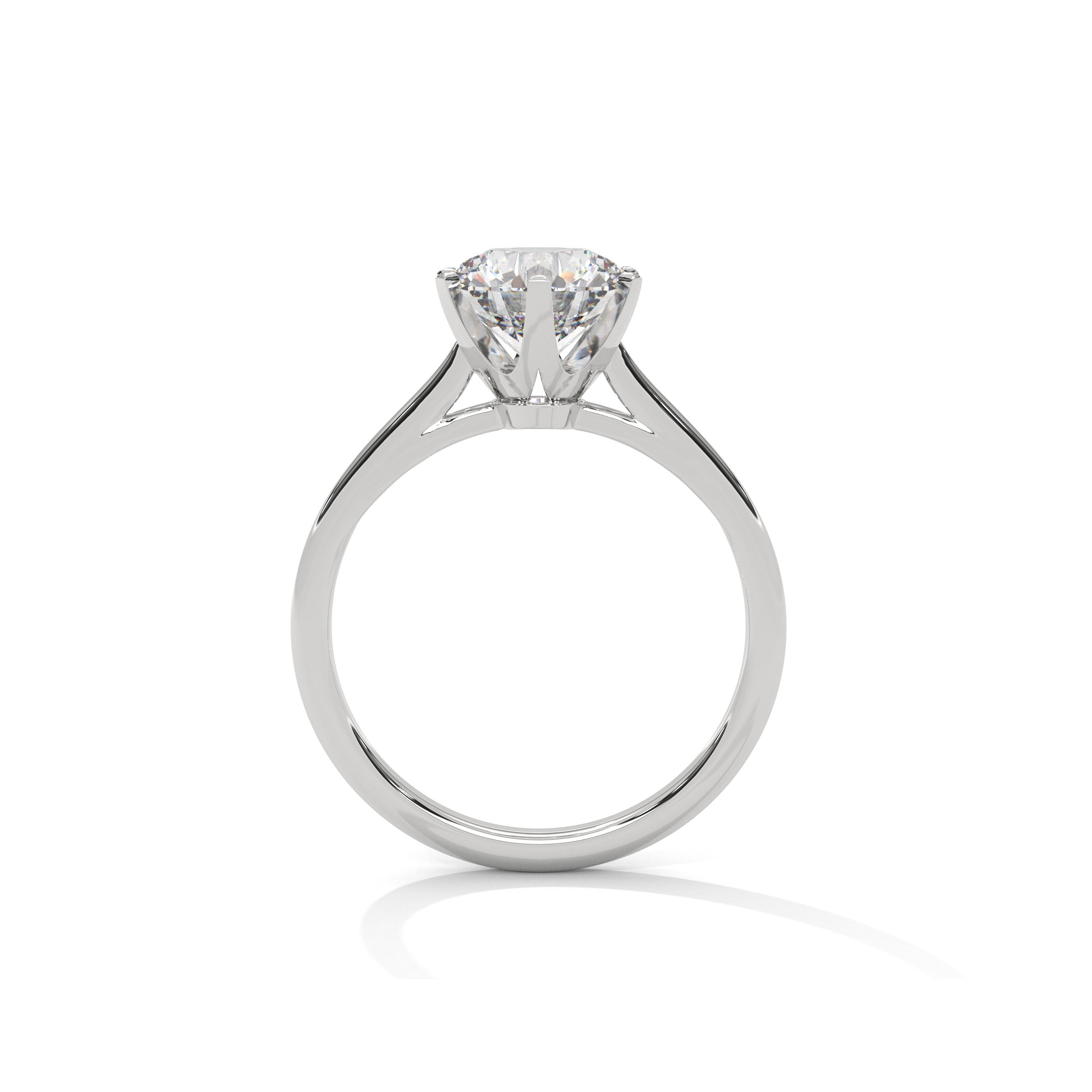 Six Prong Cathedral Engagement Ring Platinum | Lab Grown Diamond