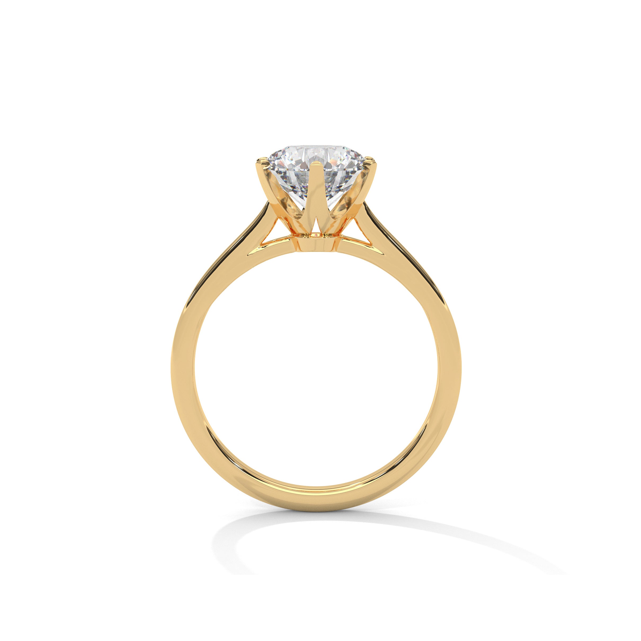 Six Prong Cathedral Engagement Ring 18K | Lab Grown Diamond