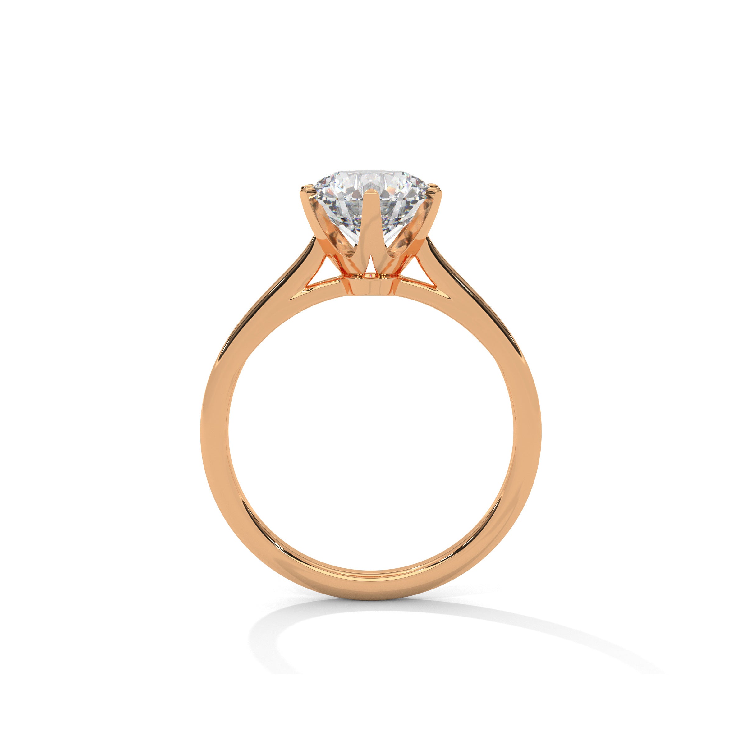 Six Prong Cathedral Engagement Ring 18K Rose Gold | Lab Grown Diamond