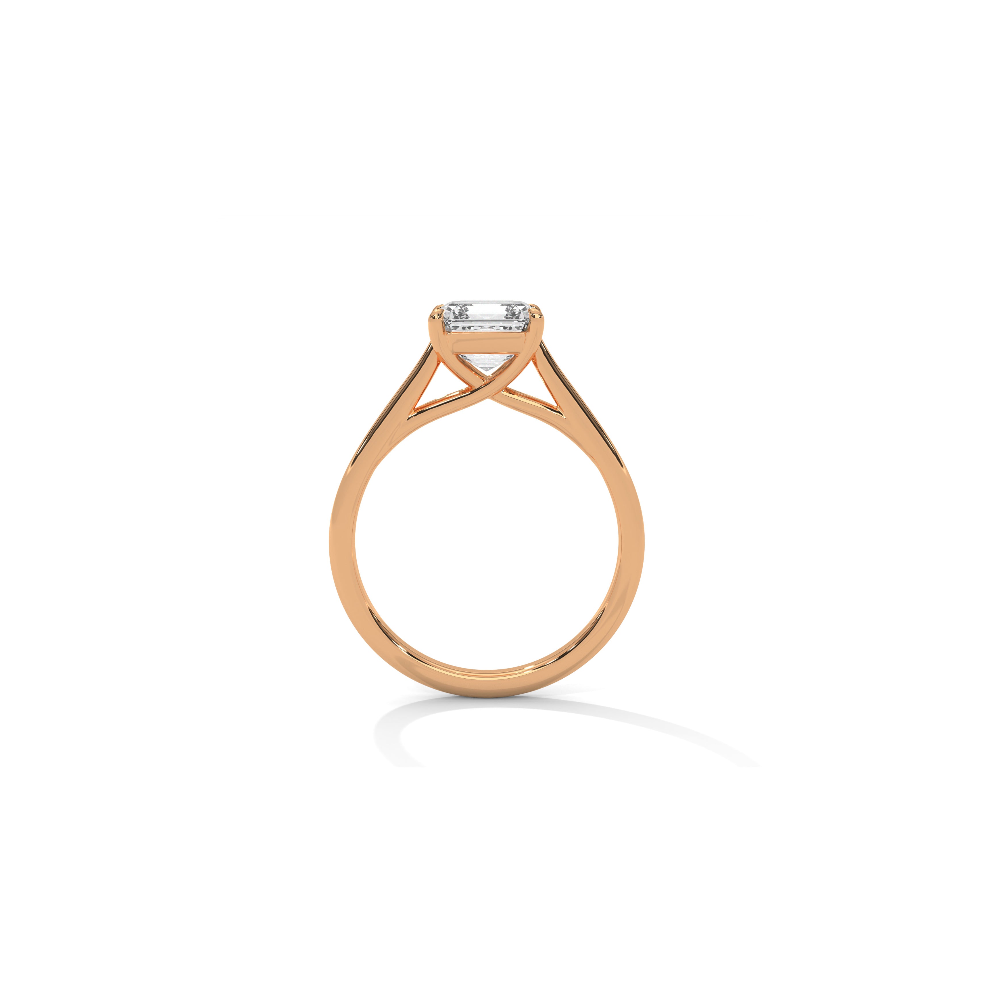 Asscher Engagement Ring 18K Rose Gold | Lab Grown Diamond