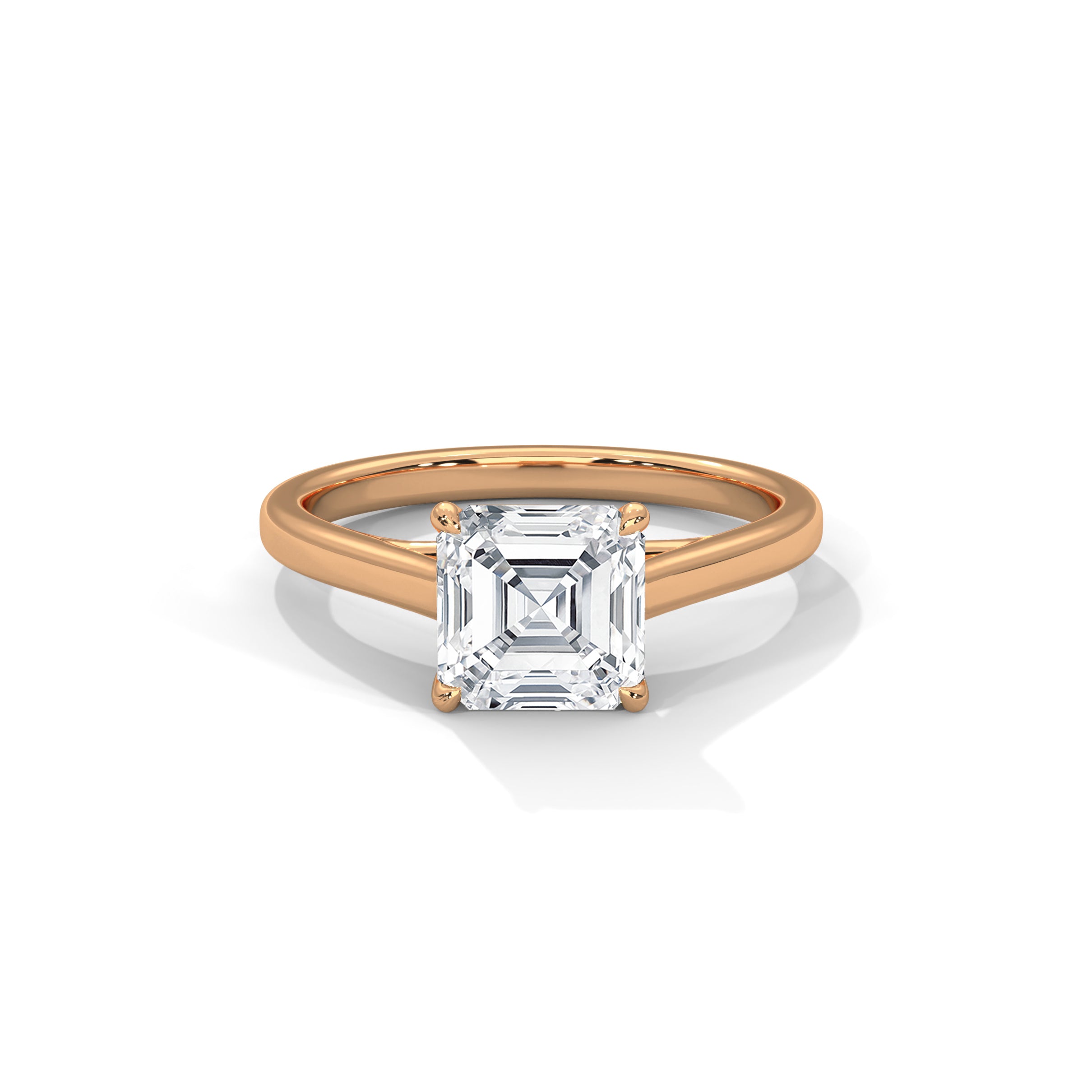 Asscher Engagement Ring 18K Rose Gold | Lab Grown Diamond
