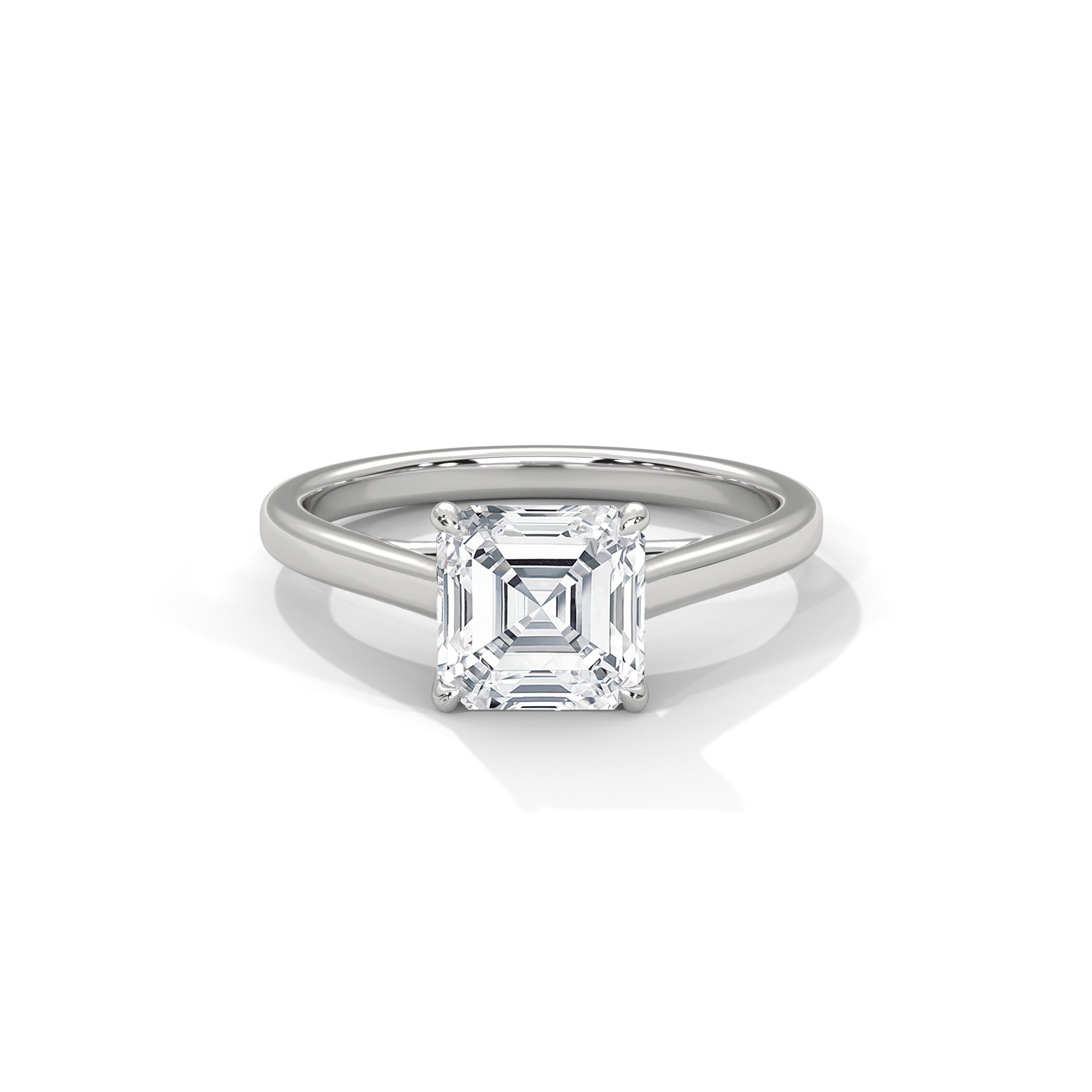 Asscher Engagement Ring Platinum | Lab Grown Diamond