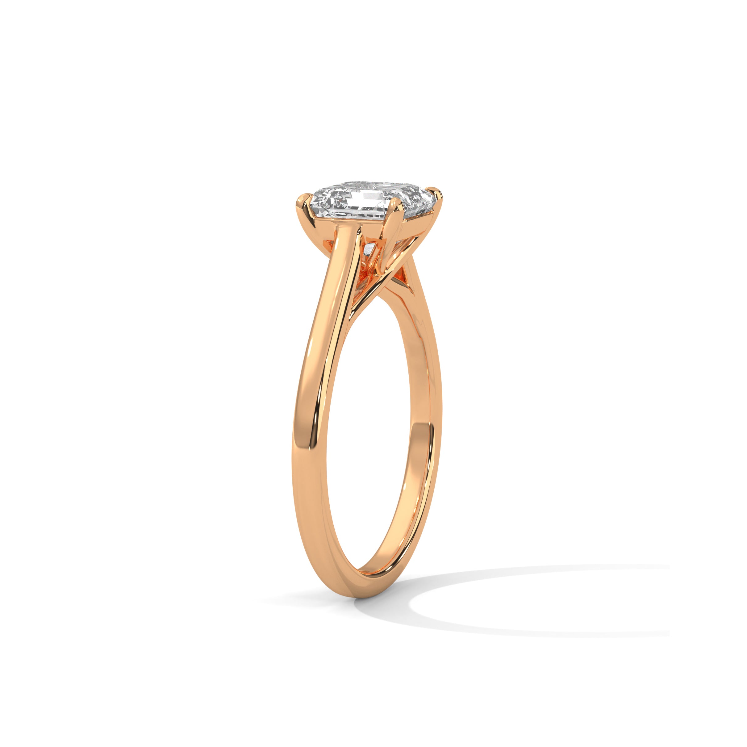 Asscher Engagement Ring 18K Rose Gold | Lab Grown Diamond