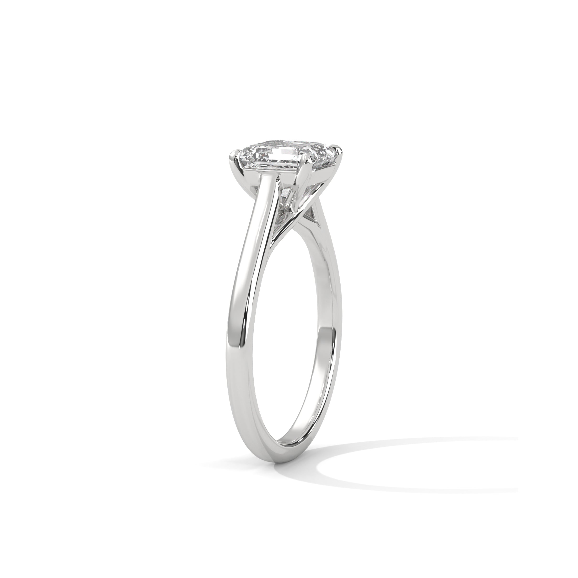 Asscher Engagement Ring Platinum | Lab Grown Diamond