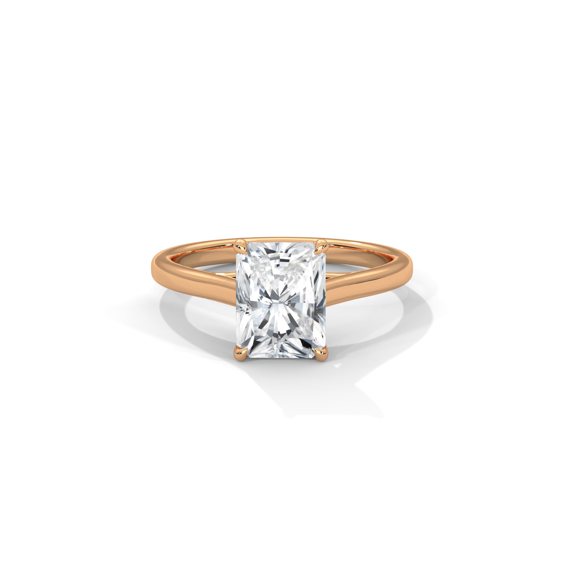 Radiant Engagement Ring 18K Rose Gold | Lab Grown Diamond