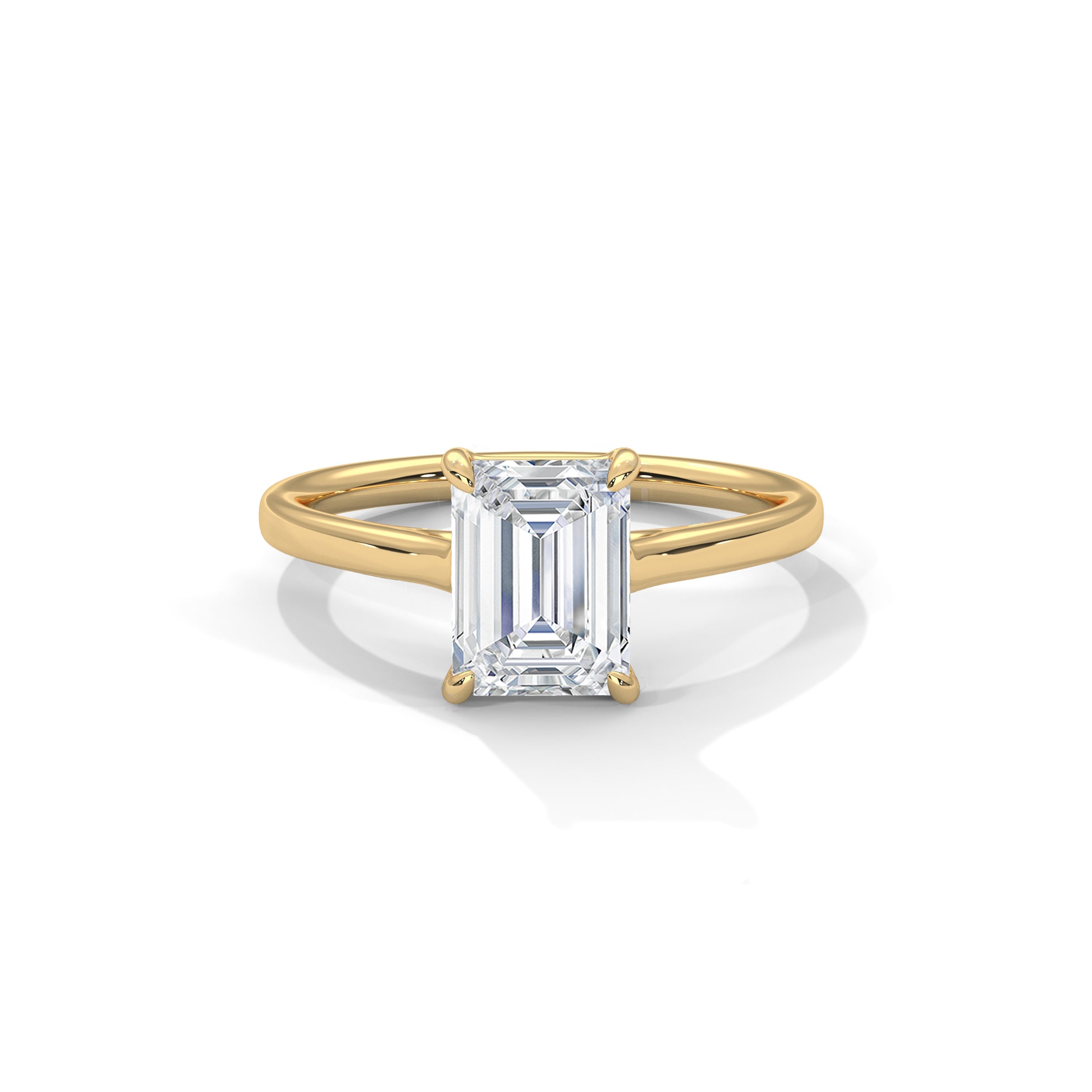 Emerald Engagement Ring 18K | Lab Grown Diamond