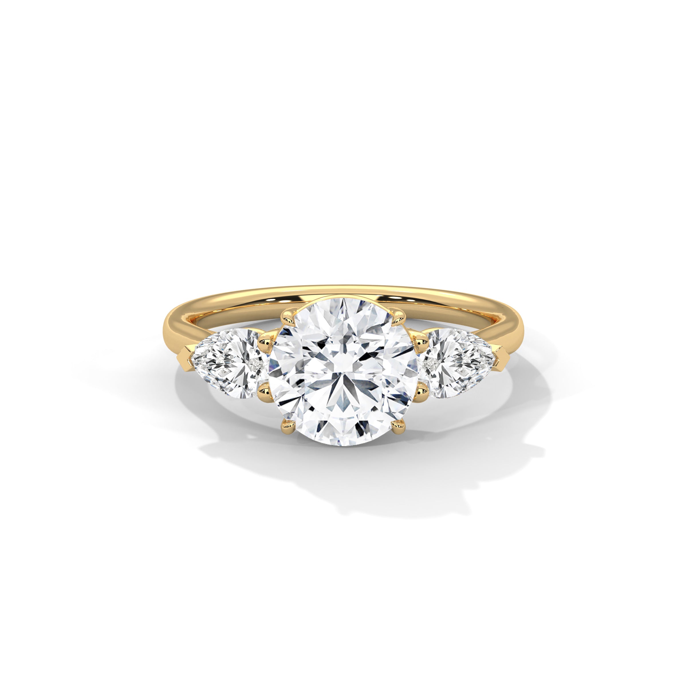Three Stone Engagement Ring with Pears 18K | Lab Grown Diamond