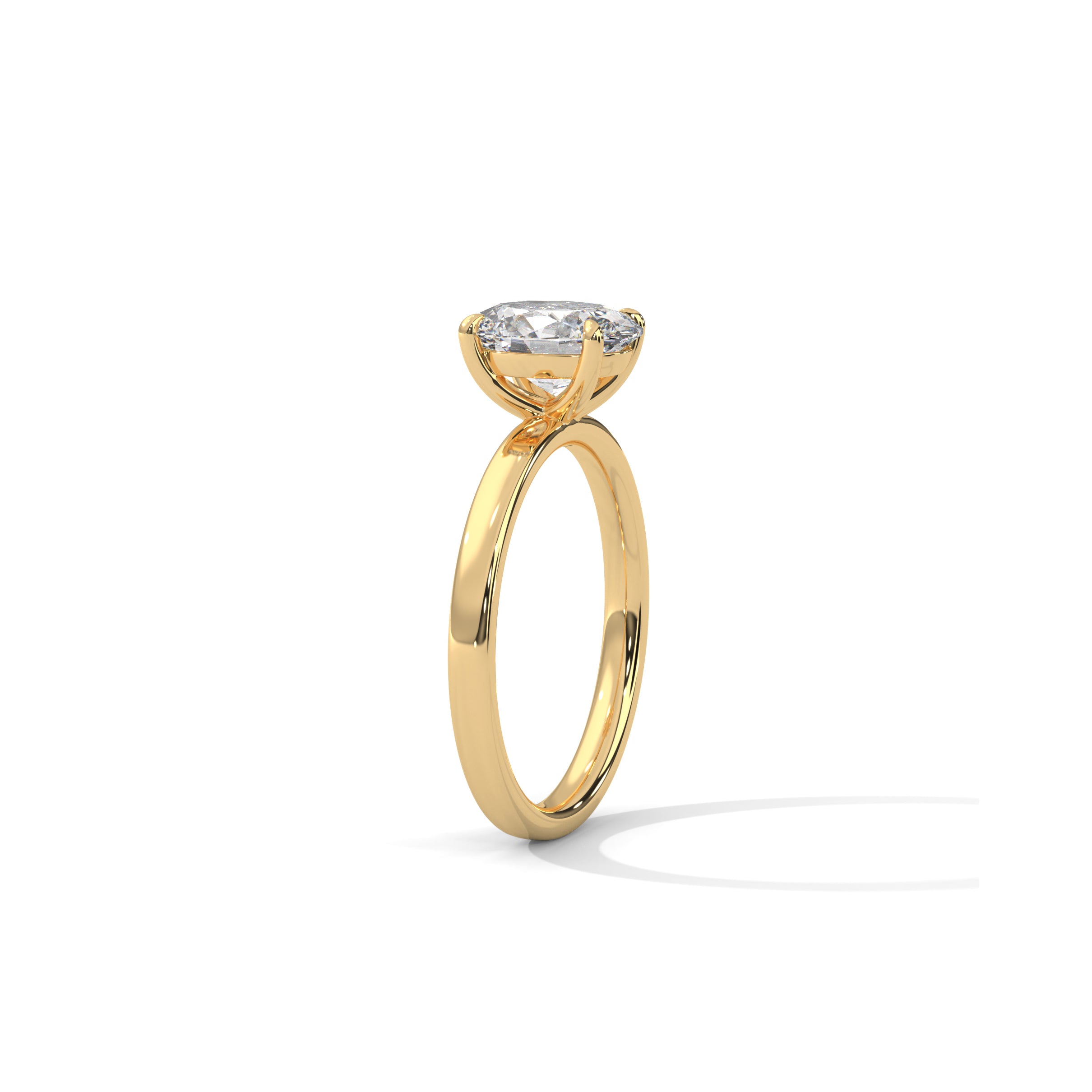 Oval Solitaire Engagement Ring 18K | Lab Grown Diamond