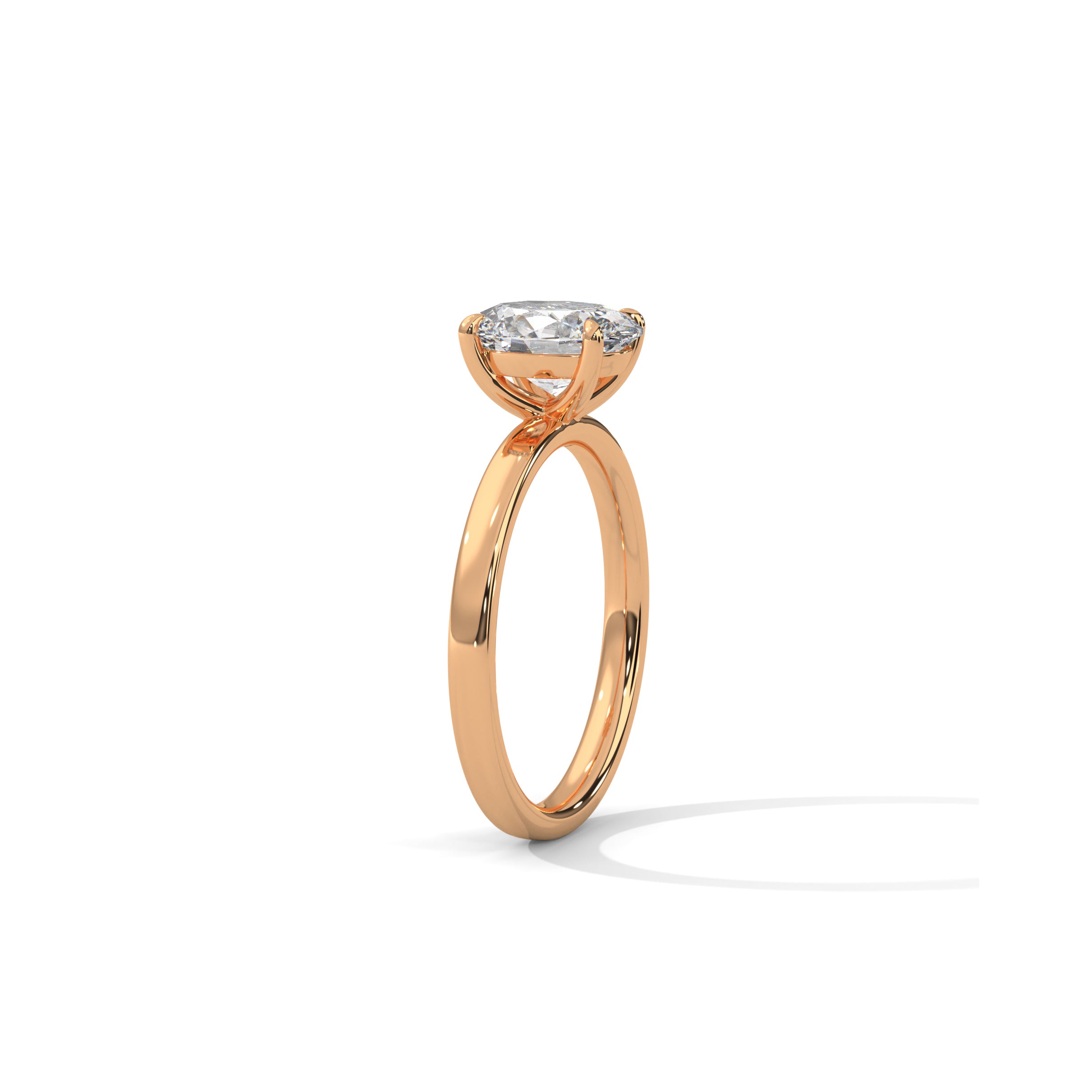 Oval Solitaire Engagement Ring 18K Rose Gold | Lab Grown Diamond