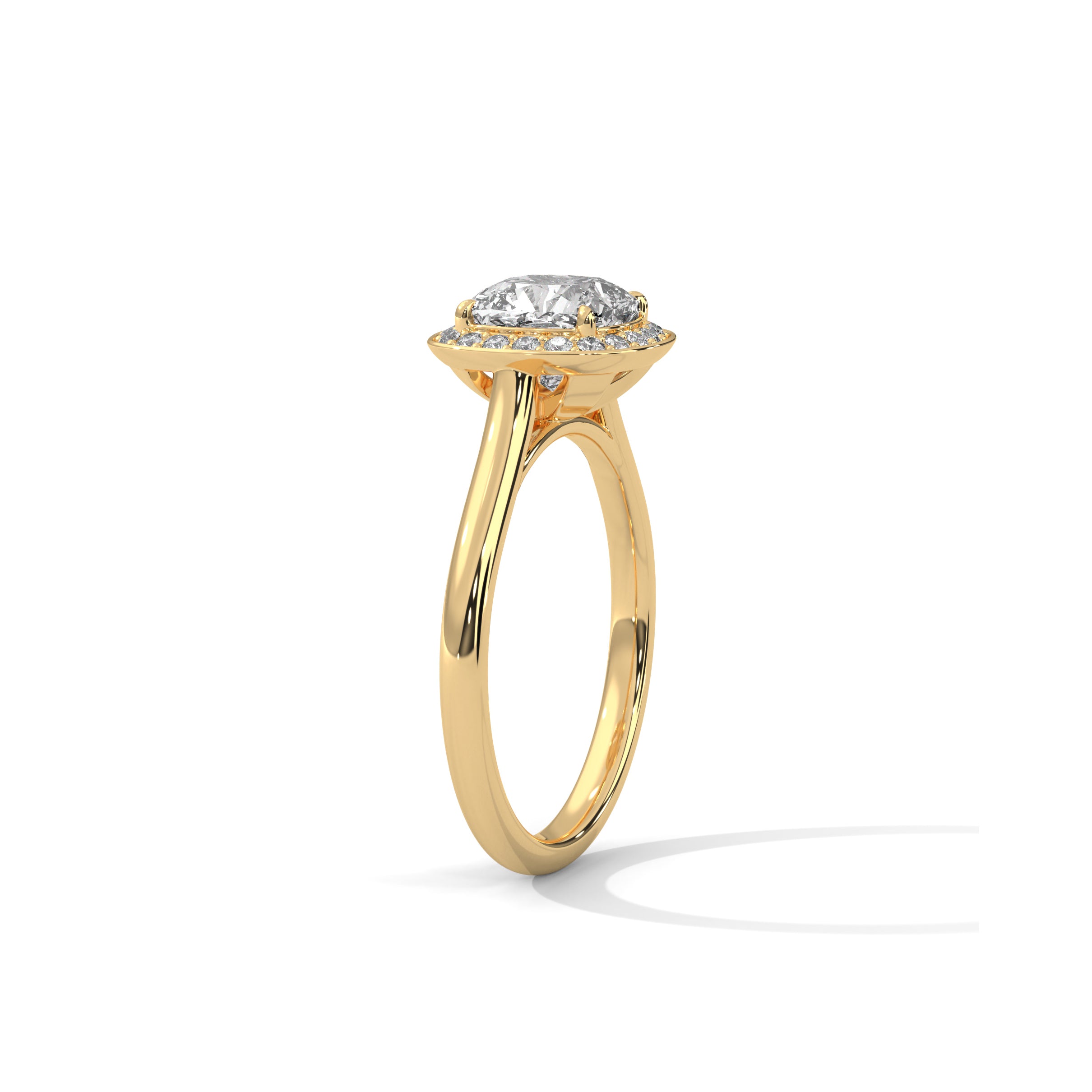 Cushion Halo Engagement Ring 18K | Lab Grown Diamond