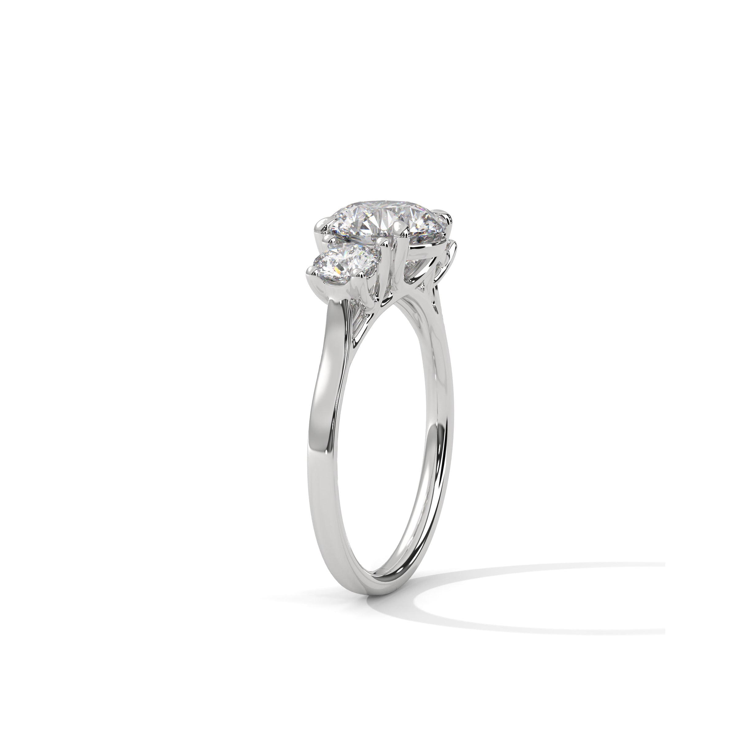 Three Stone Engagement Ring Platinum | Lab Grown Diamond