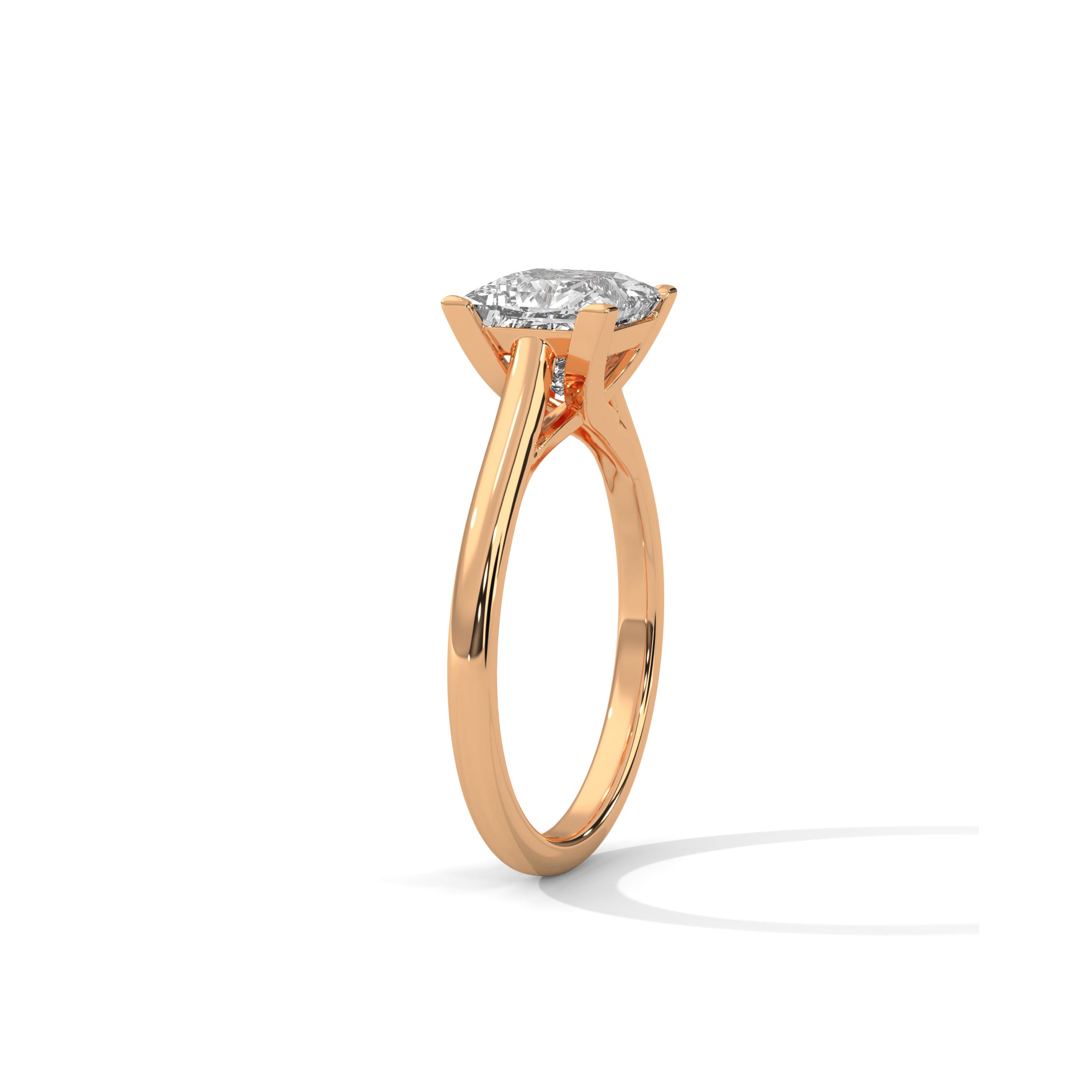 Princess Engagement Ring 18K Rose Gold | Lab Grown Diamond