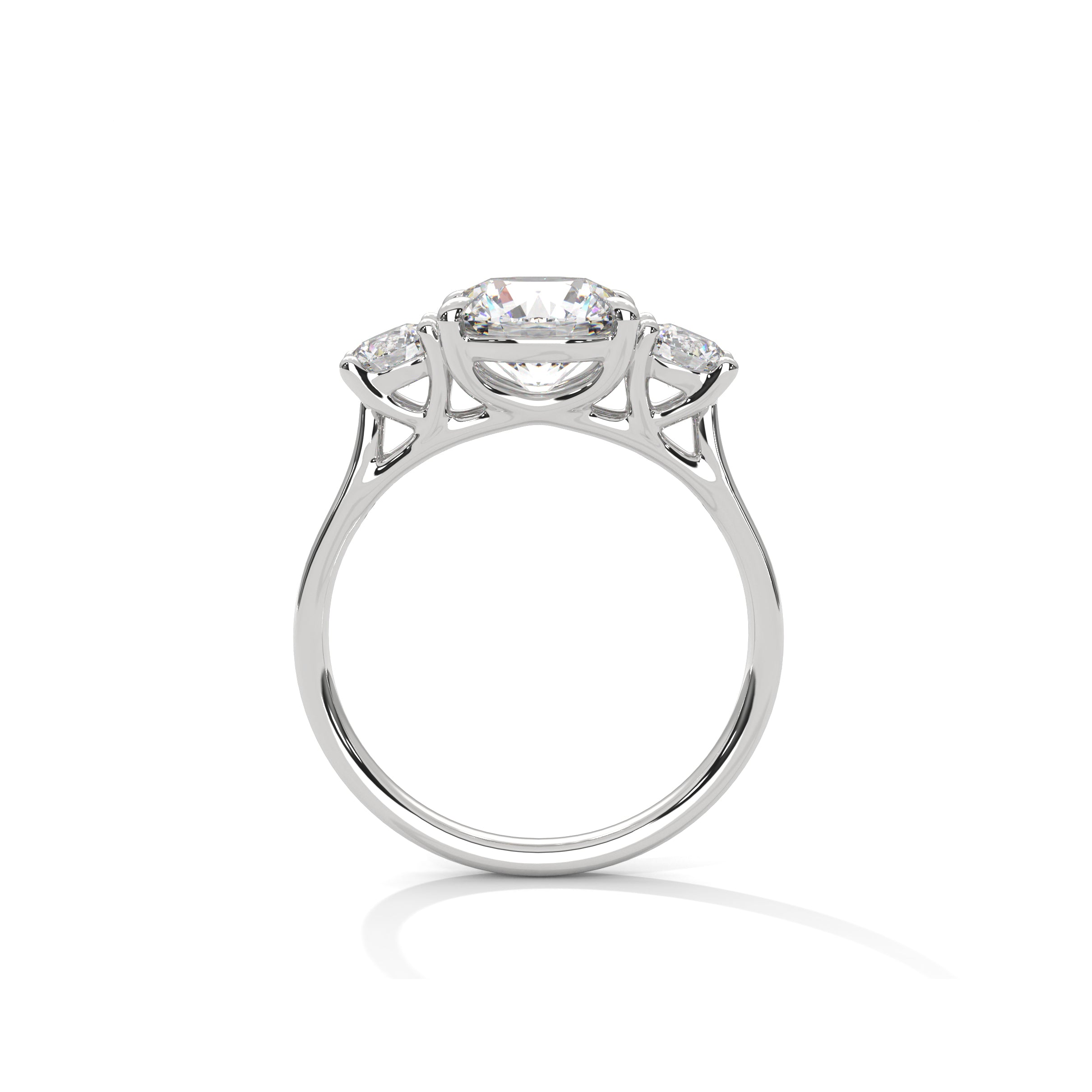 Three Stone Engagement Ring Platinum | Lab Grown Diamond