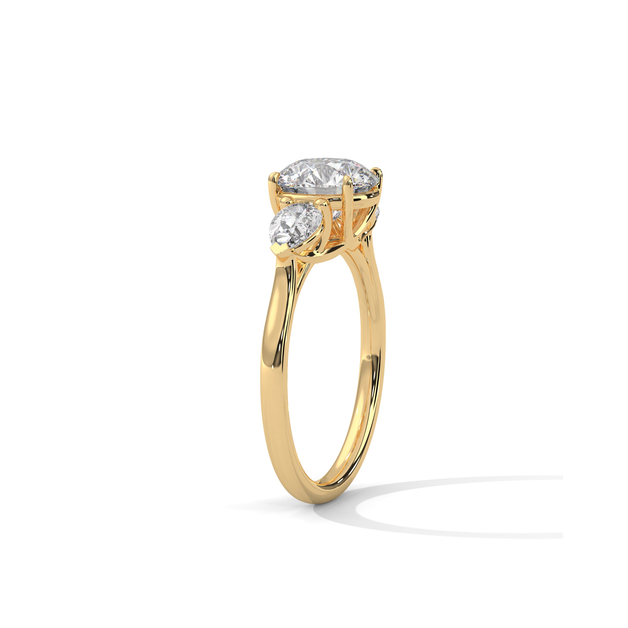 Three Stone Engagement Ring with Pears 18K | Lab Grown Diamond