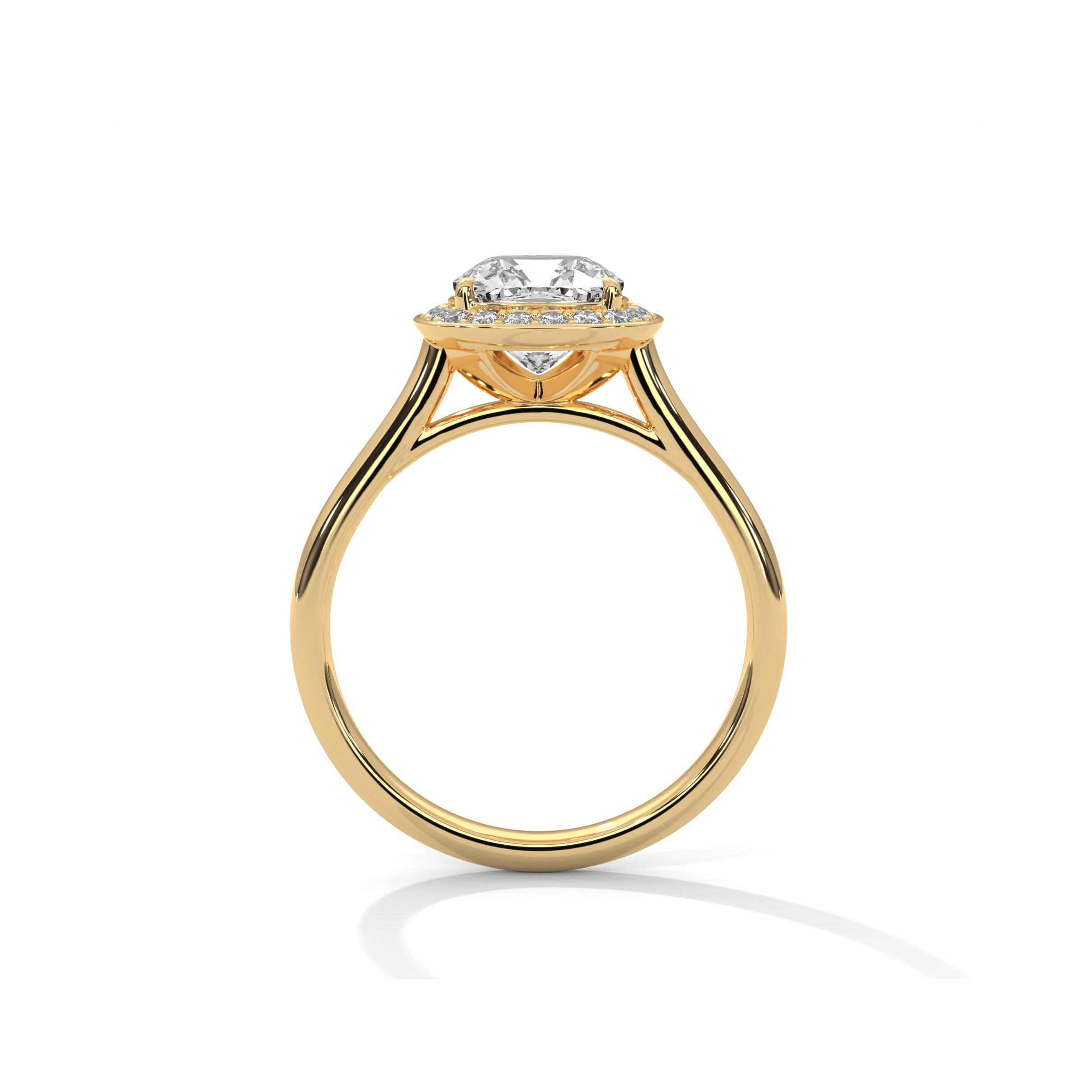 Cushion Halo Engagement Ring 18K | Lab Grown Diamond