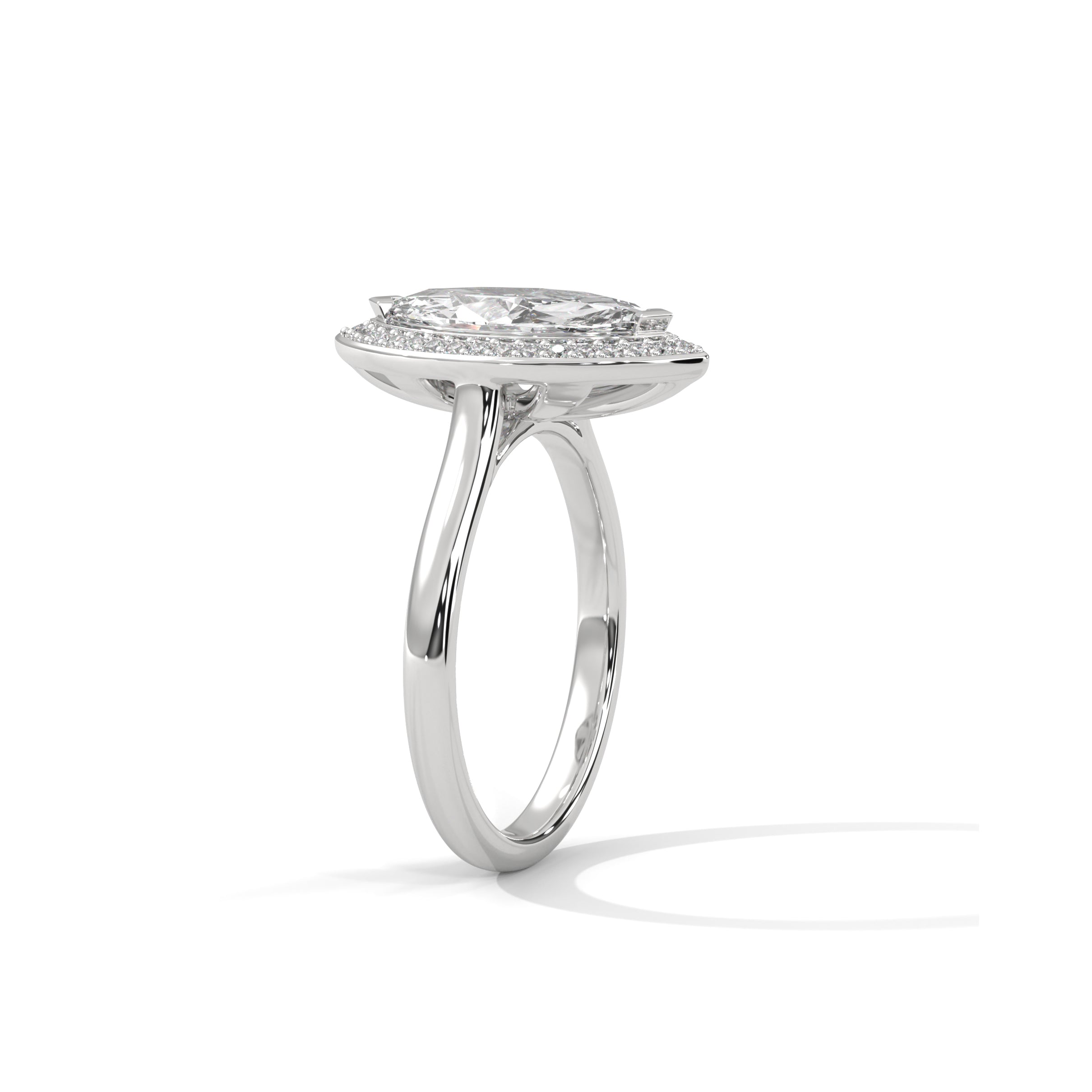 Marquise Halo Engagement Ring Platinum | Lab Grown Diamond