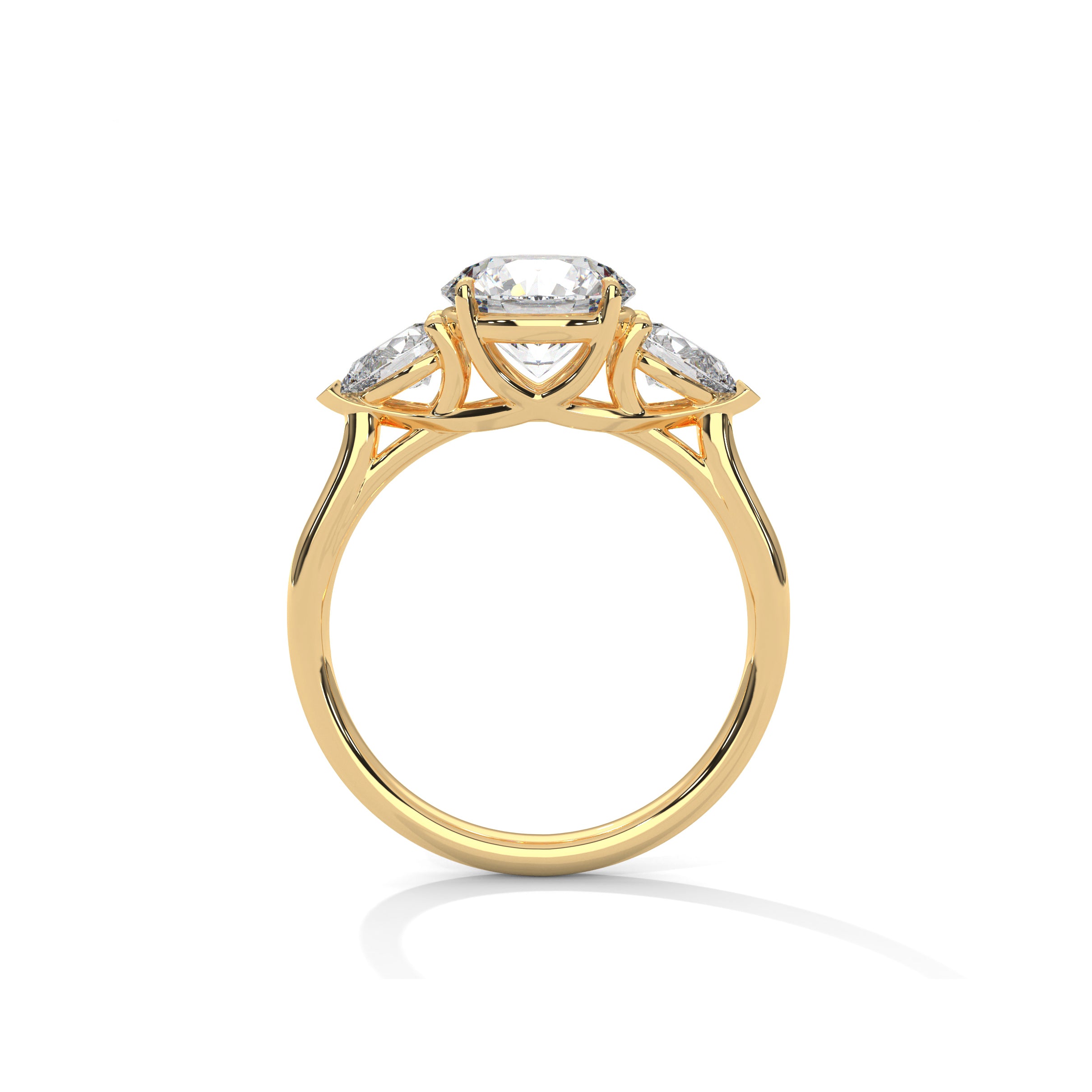 Three Stone Engagement Ring with Pears 18K | Lab Grown Diamond