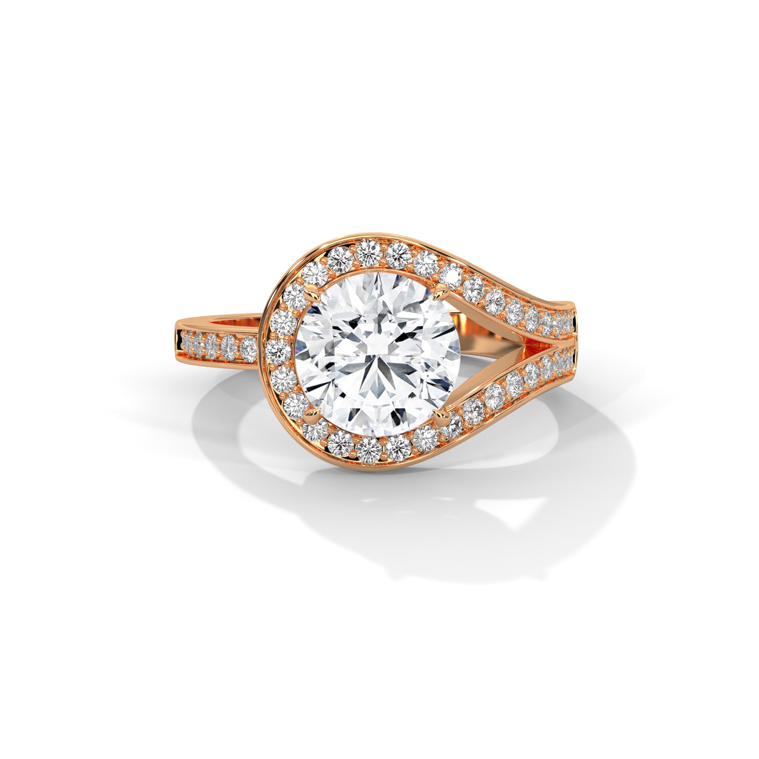Infinite Halo Engagement Ring 18K Rose Gold | Lab Grown Diamond