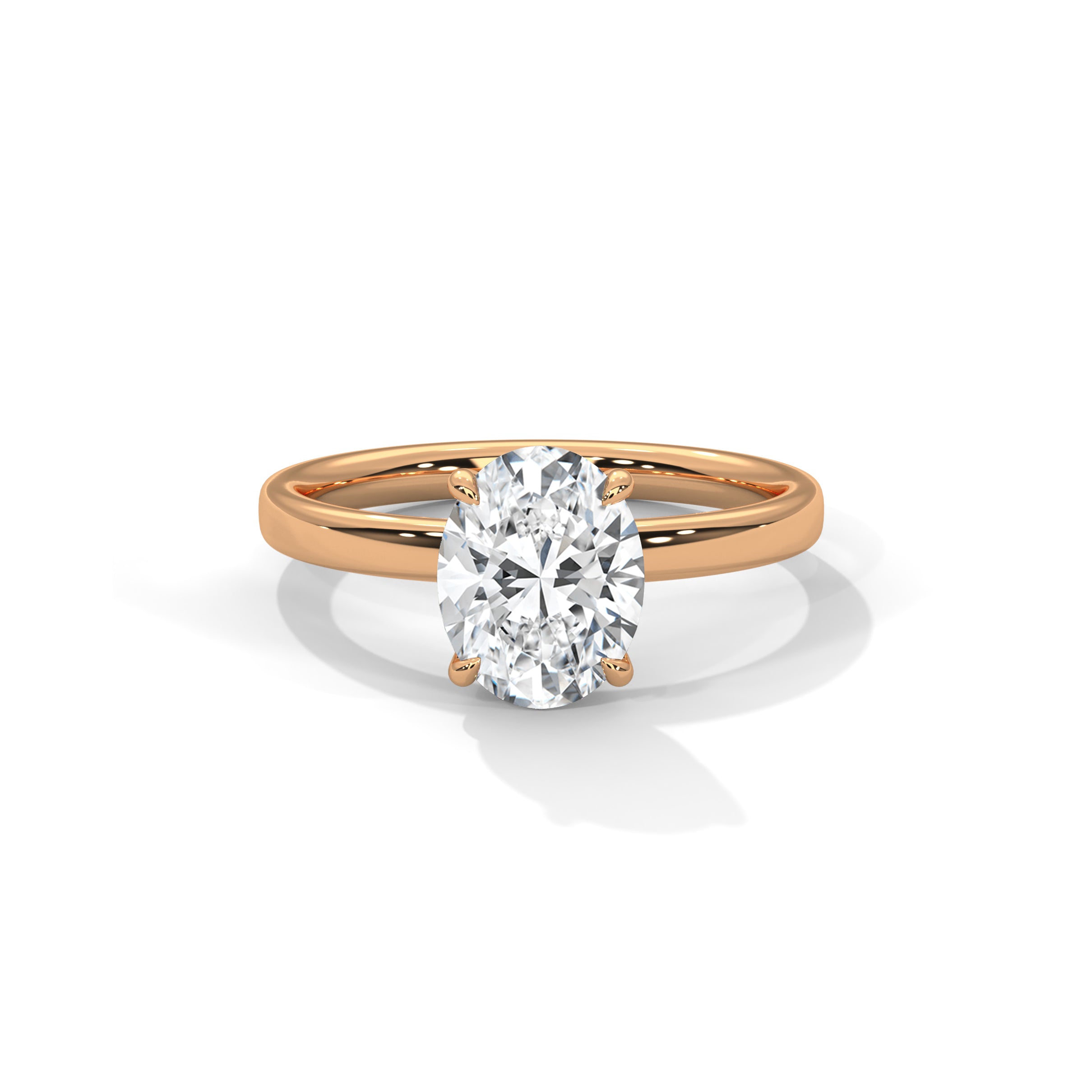 Oval Solitaire Engagement Ring 18K Rose Gold | Lab Grown Diamond