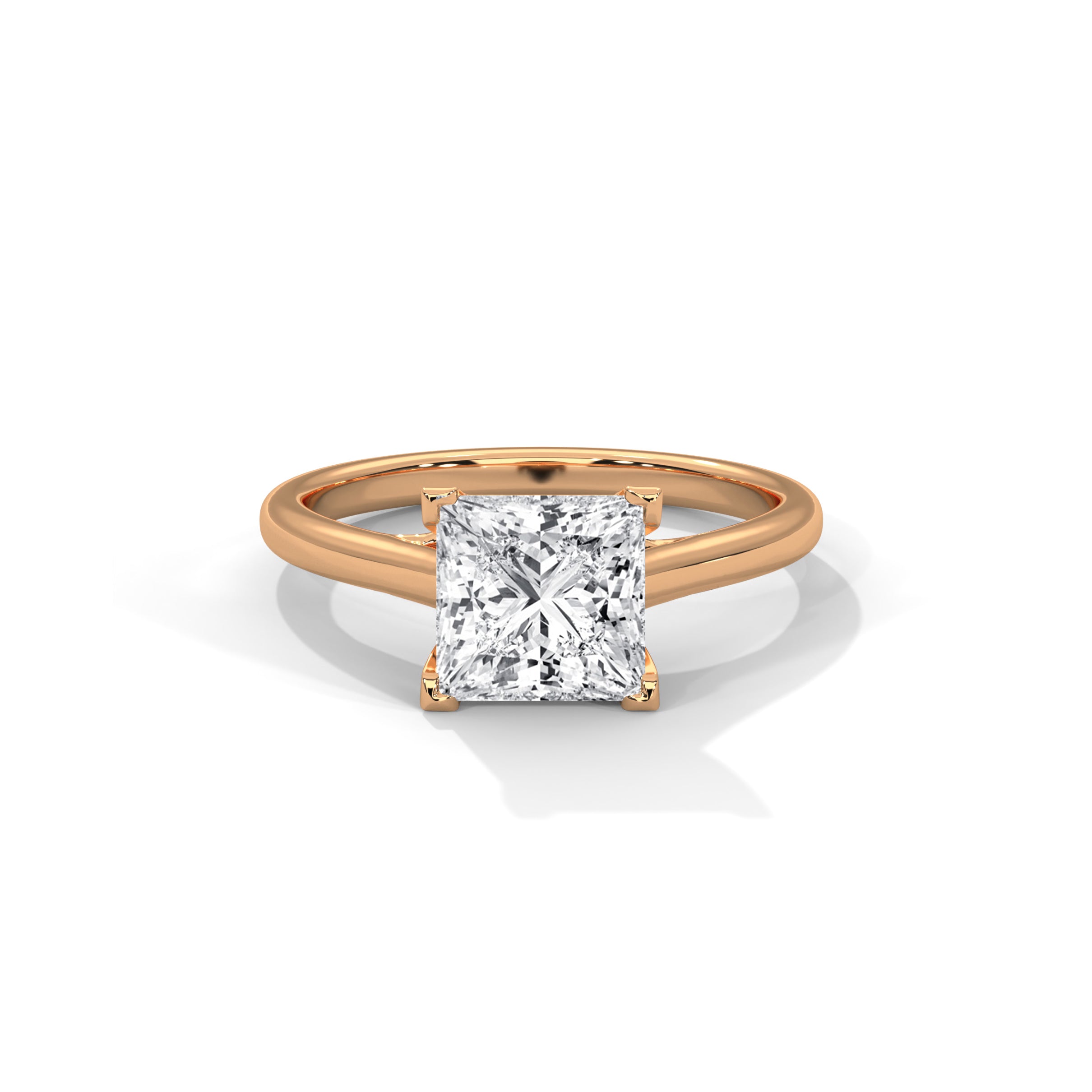 Princess Engagement Ring 18K Rose Gold | Lab Grown Diamond