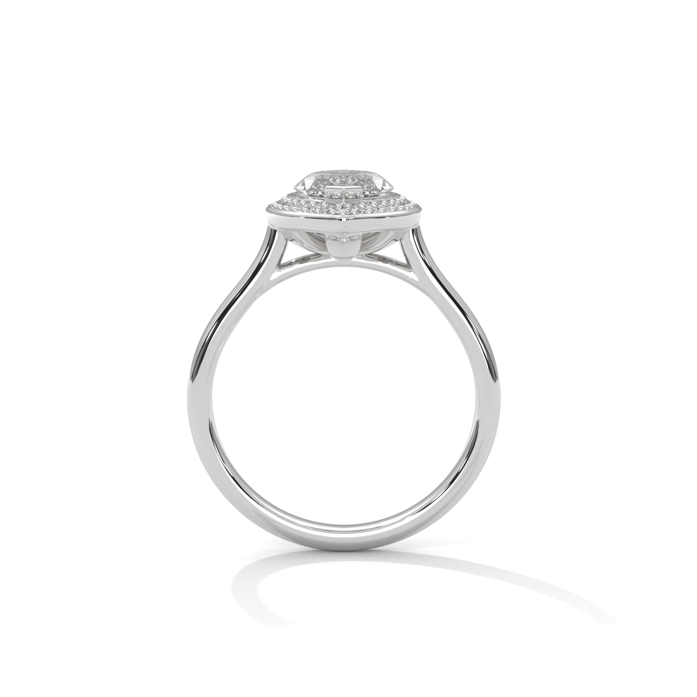 Marquise Halo Engagement Ring Platinum | Lab Grown Diamond