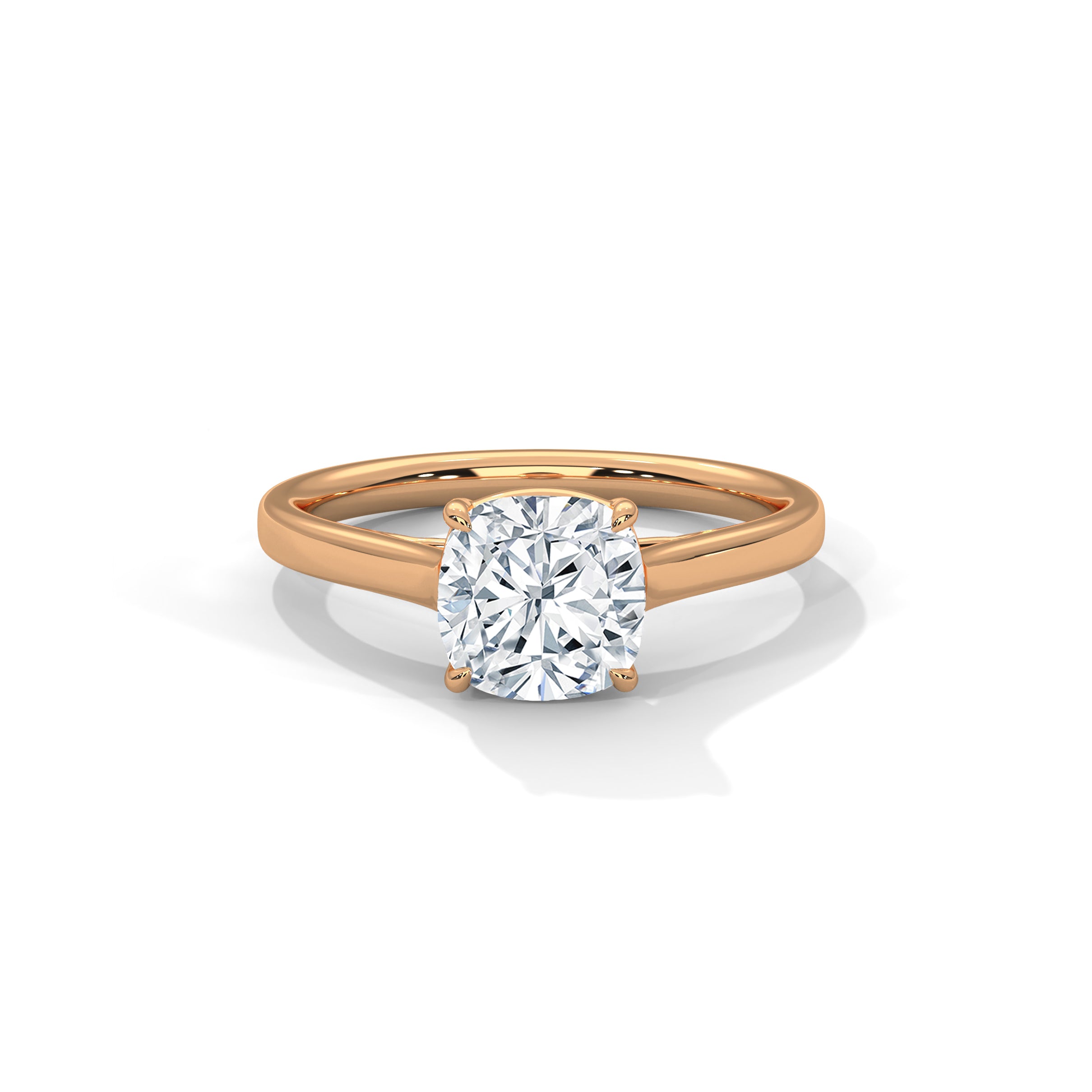 Cushion Cathedral Engagement Ring 18K Rose Gold | Lab Grown Diamond