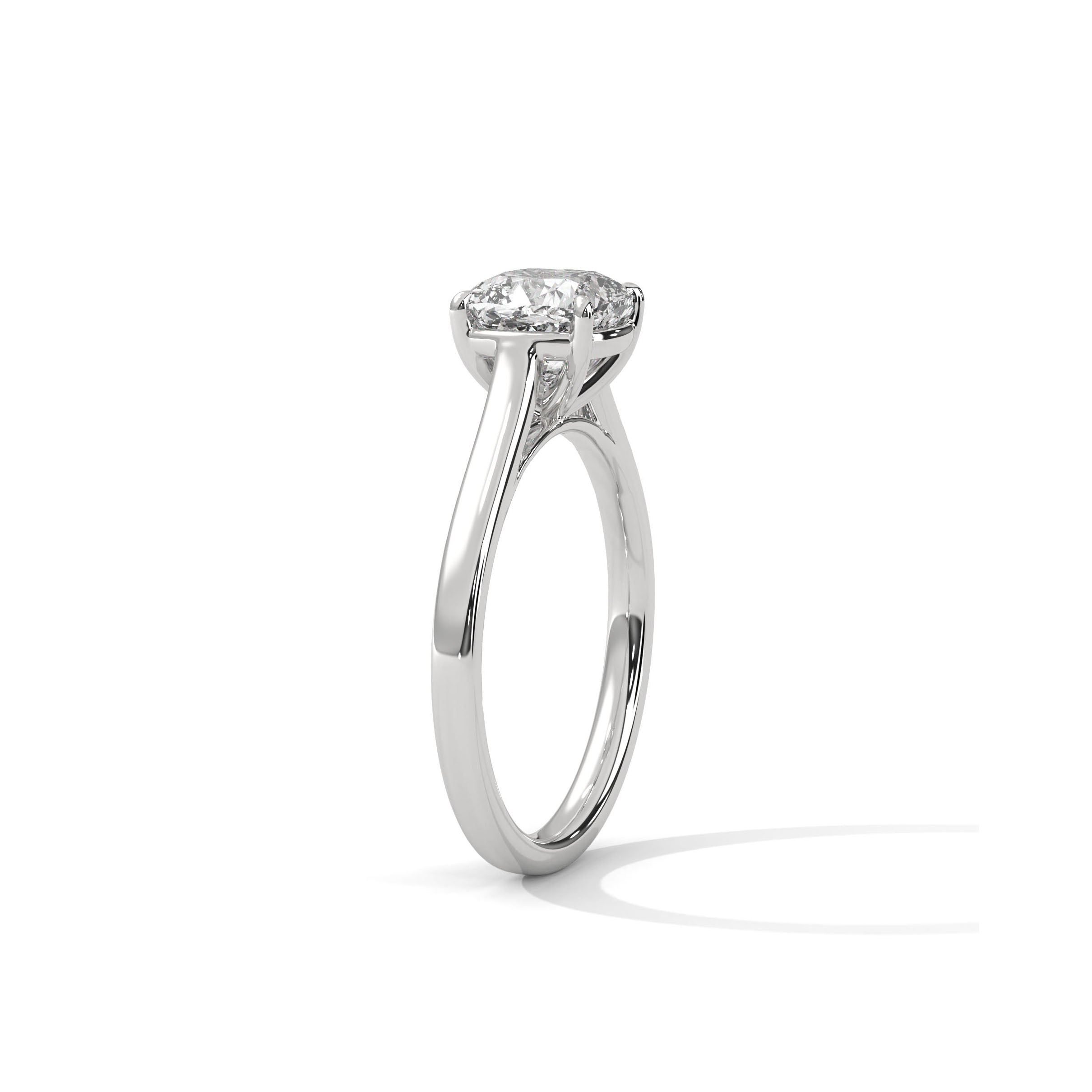 Cushion Cathedral Engagement Ring Platinum | Lab Grown Diamond