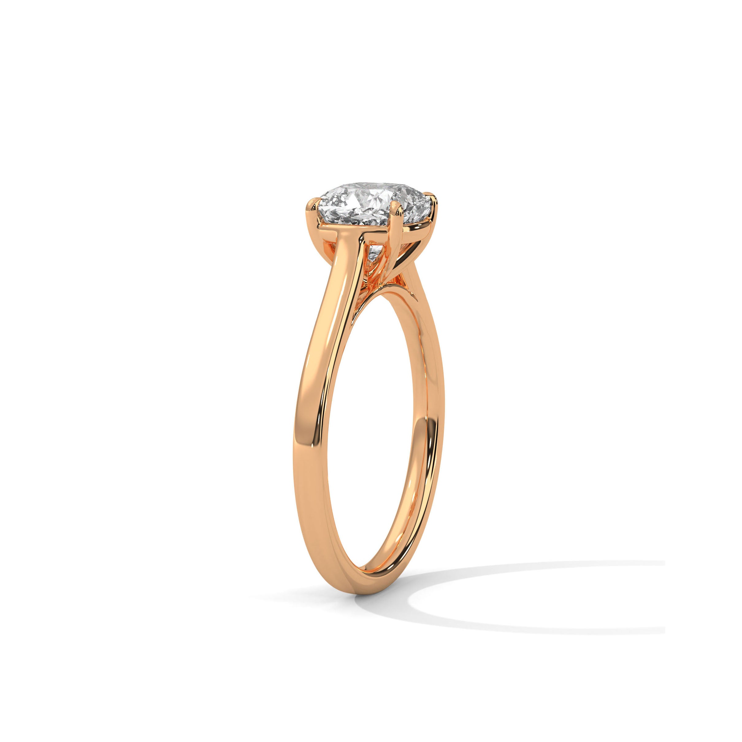 Cushion Cathedral Engagement Ring 18K Rose Gold | Lab Grown Diamond