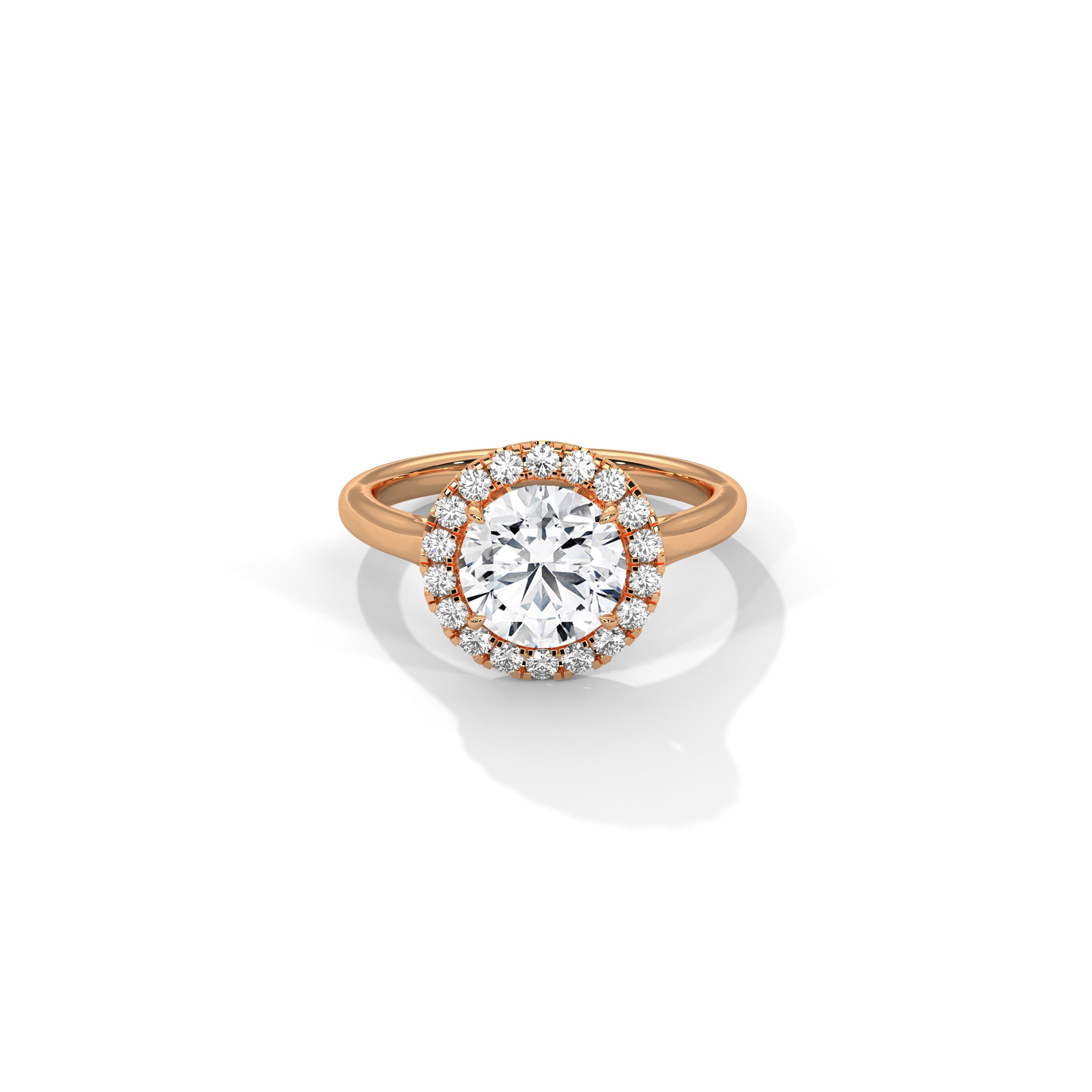 Halo Engagement Ring 18K Rose Gold | Lab Grown Diamond