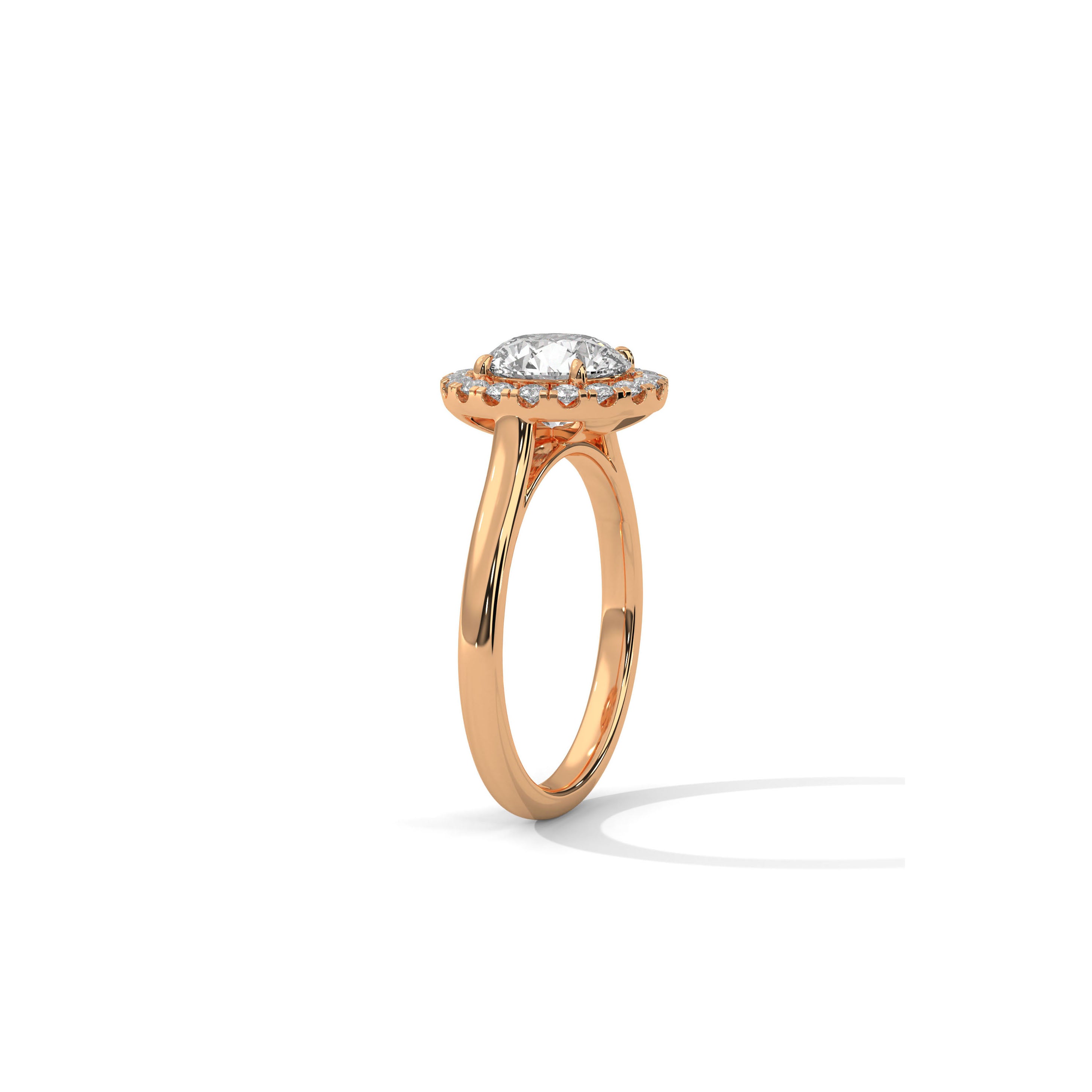 Halo Engagement Ring 18K Rose Gold | Lab Grown Diamond