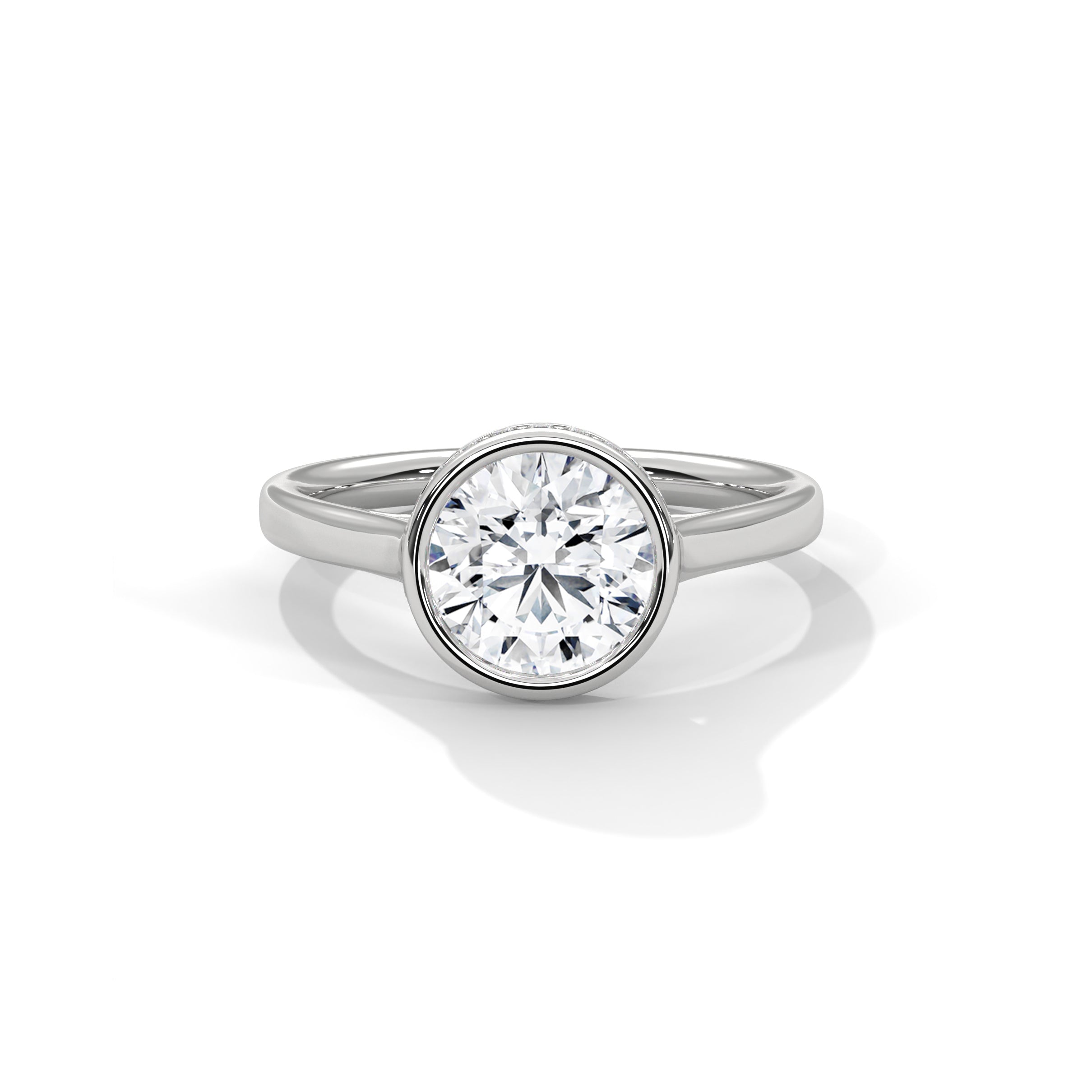 Bezel Set Engagement Ring Platinum | Lab Grown Diamond