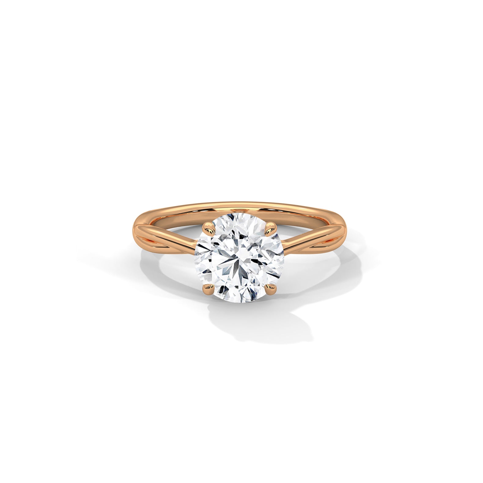Twist Engagement Ring 18K Rose Gold | Lab Grown Diamond