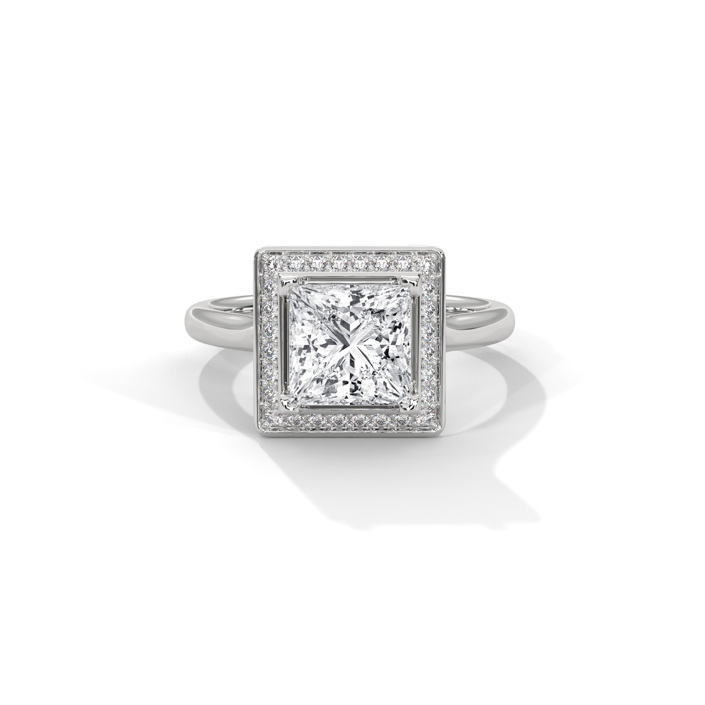 Princess Halo Engagement Ring Platinum | Lab Grown Diamond