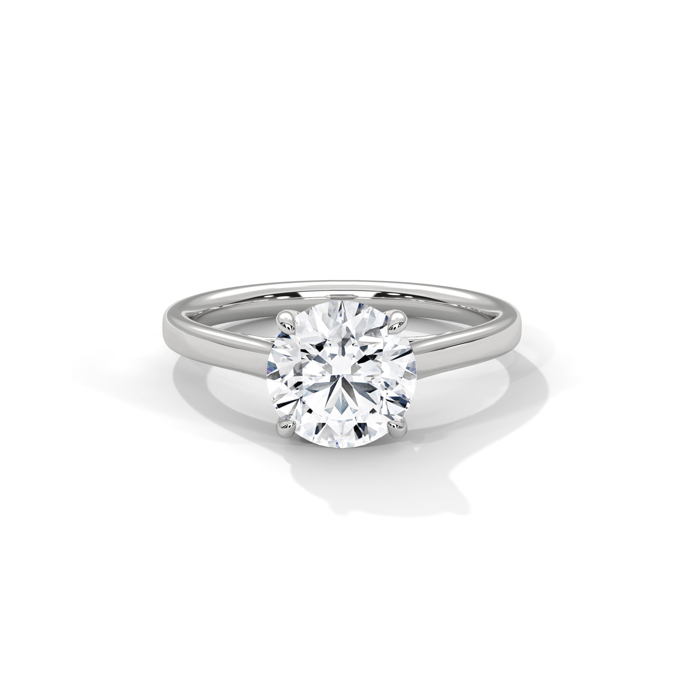 Four Prong Cathedral Engagement Ring Platinum | Lab Grown Diamond