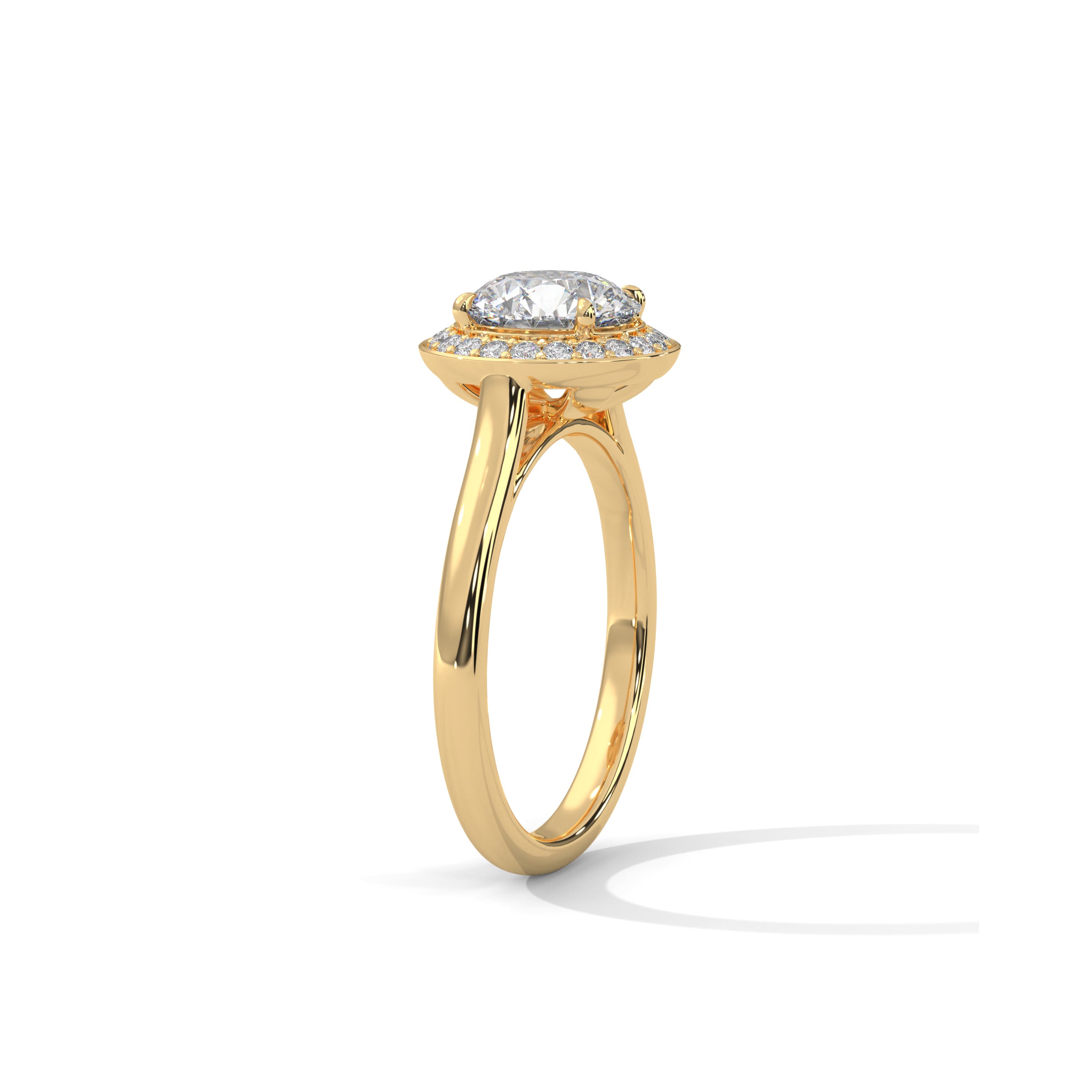 Halo Cathedral Engagement Ring 18K | Lab Grown Diamond