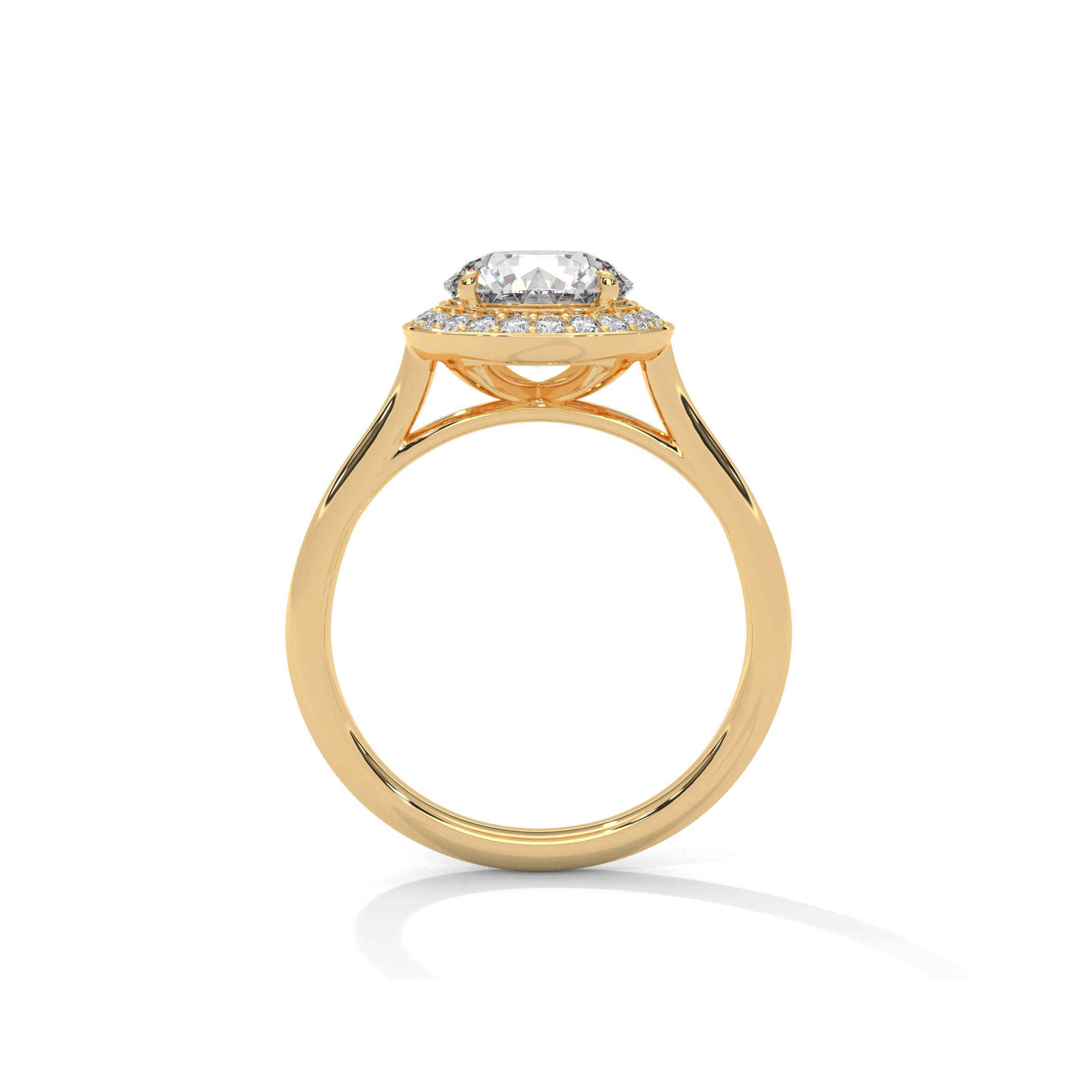 Halo Cathedral Engagement Ring 18K | Lab Grown Diamond