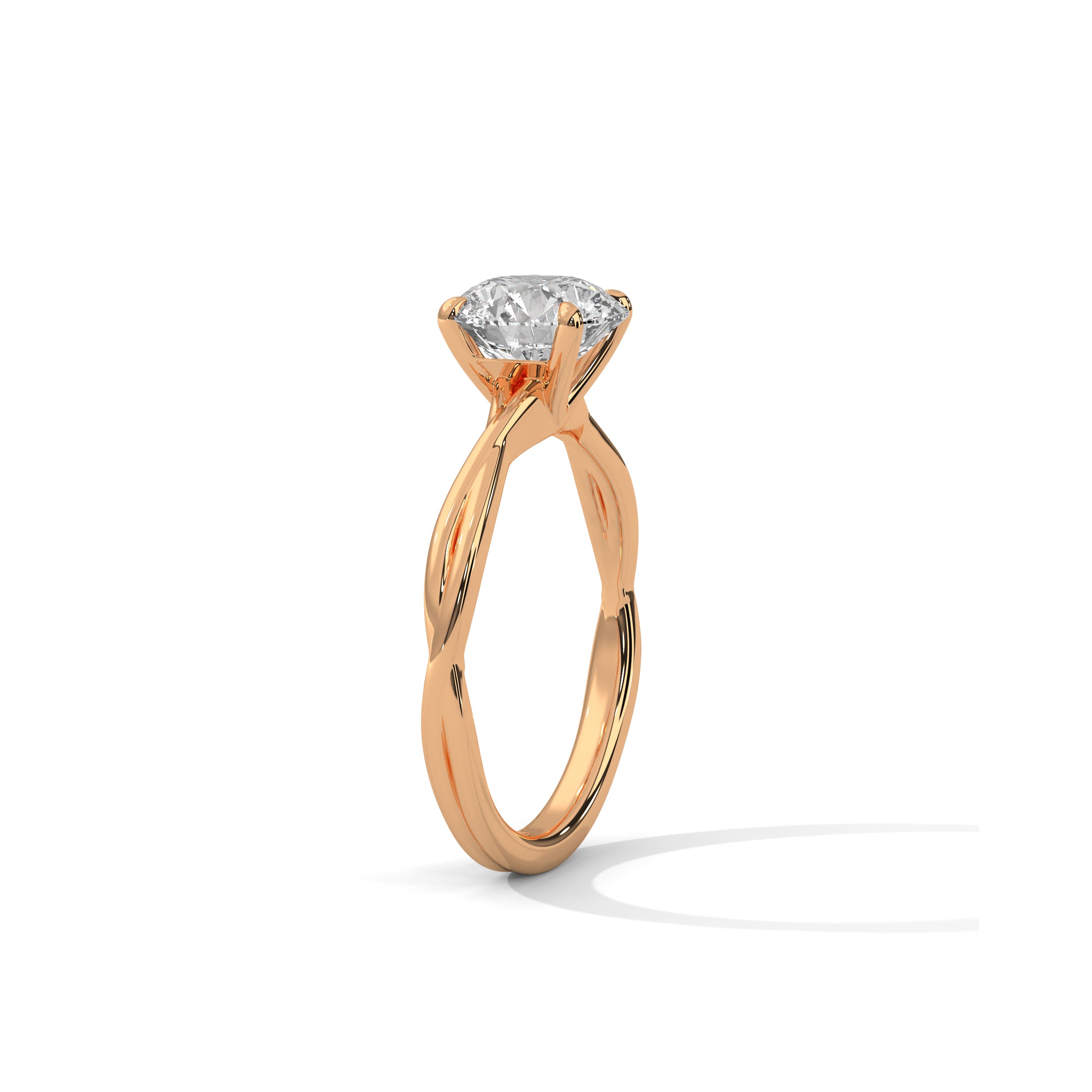 Twist Engagement Ring 18K Rose Gold | Lab Grown Diamond