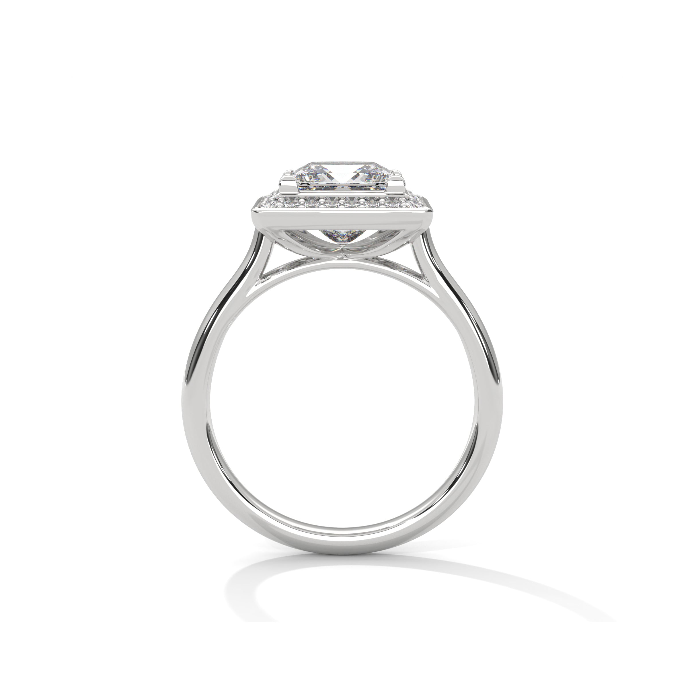 Princess Halo Engagement Ring Platinum | Lab Grown Diamond