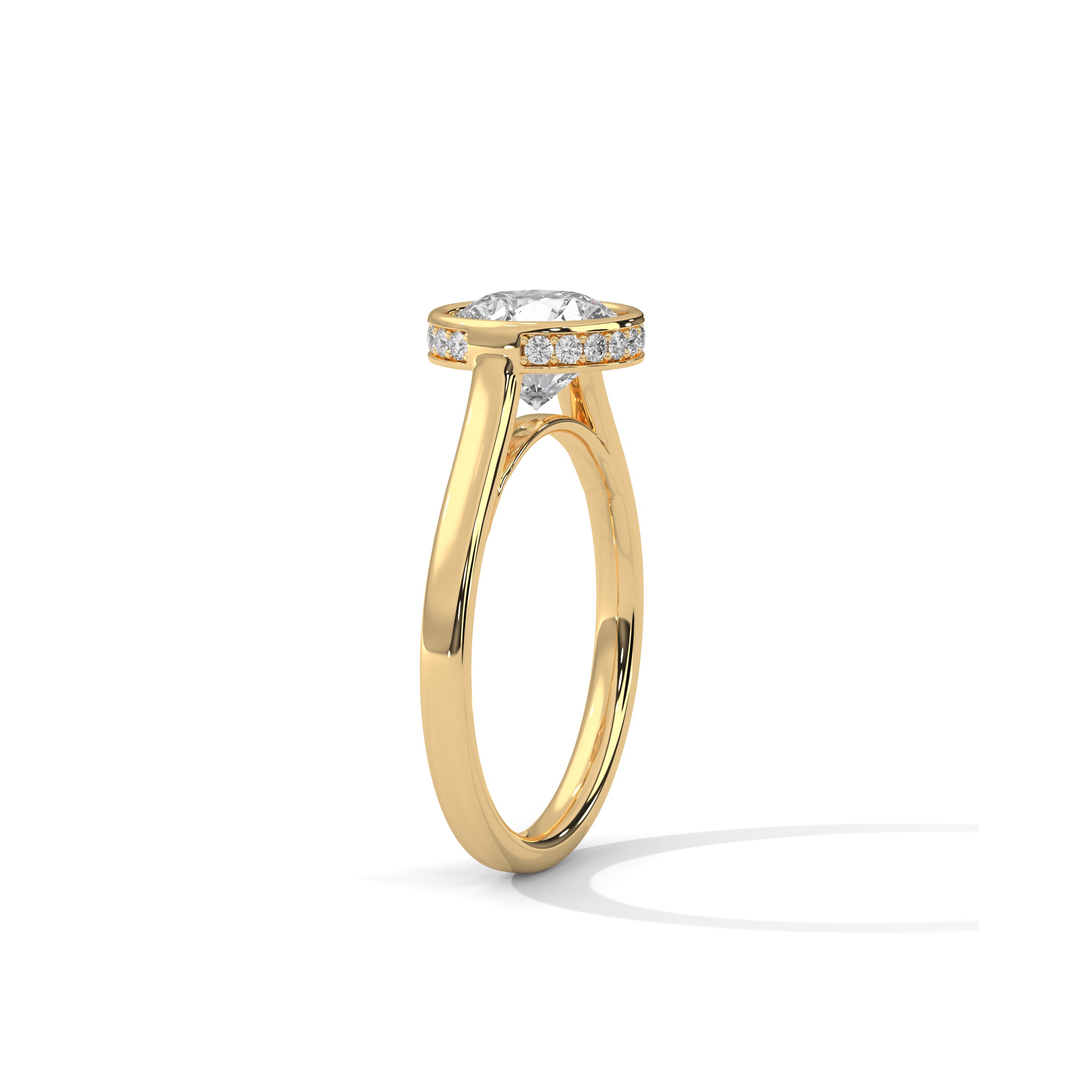 Bezel Set Engagement Ring 18K | Lab Grown Diamond