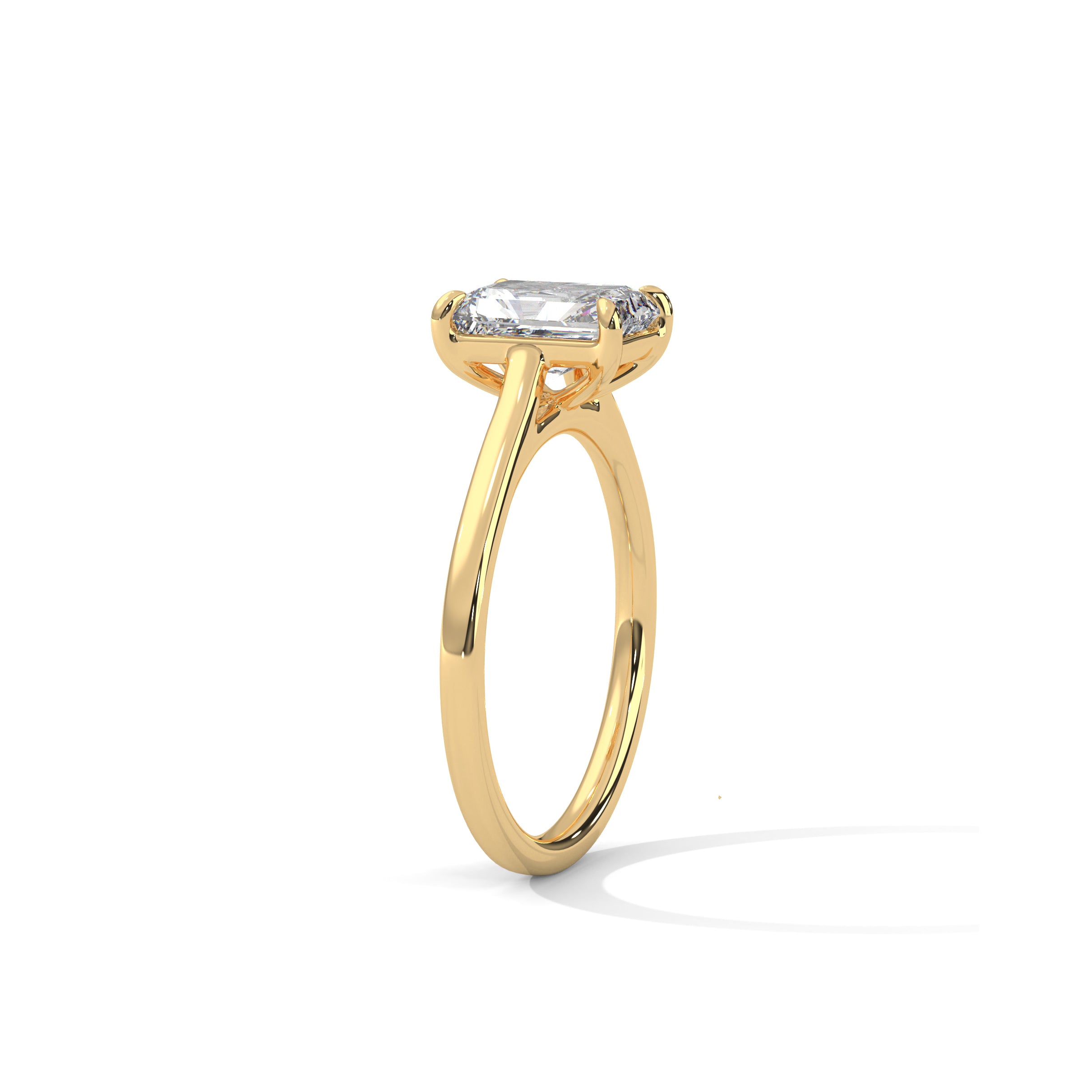 Emerald Engagement Ring 18K | Lab Grown Diamond
