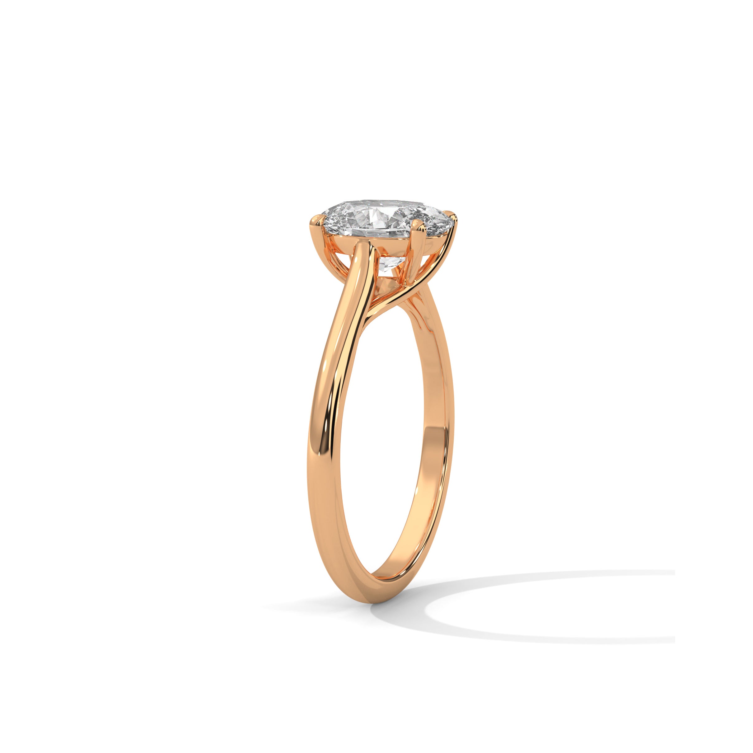 Oval Engagement Ring 18K Rose Gold | Lab Grown Diamond