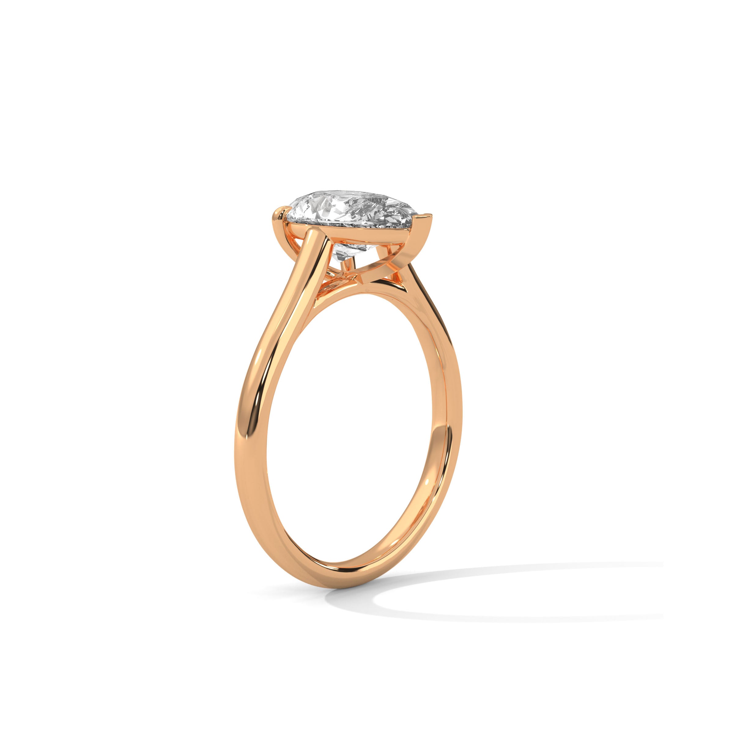 Pear Engagement Ring 18K Rose Gold | Lab Grown Diamond