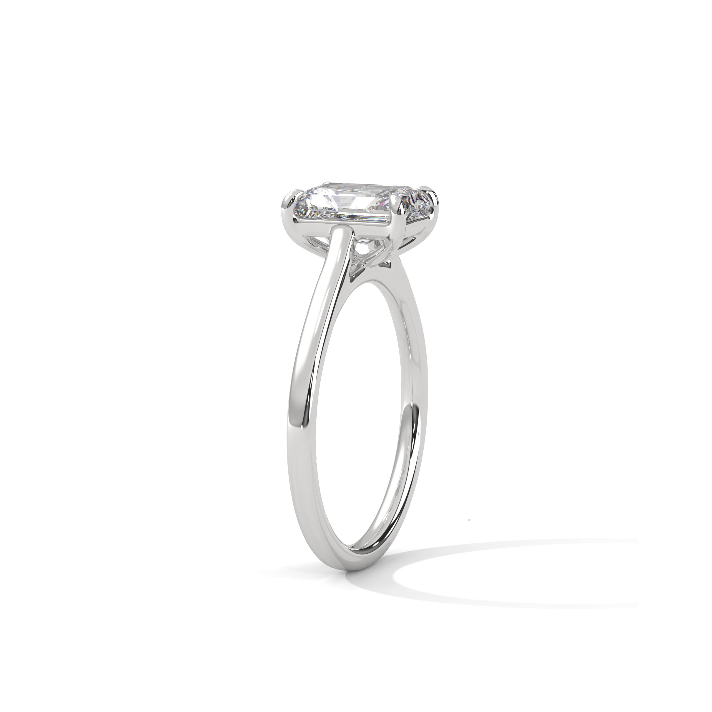 Emerald Engagement Ring Platinum | Lab Grown Diamond