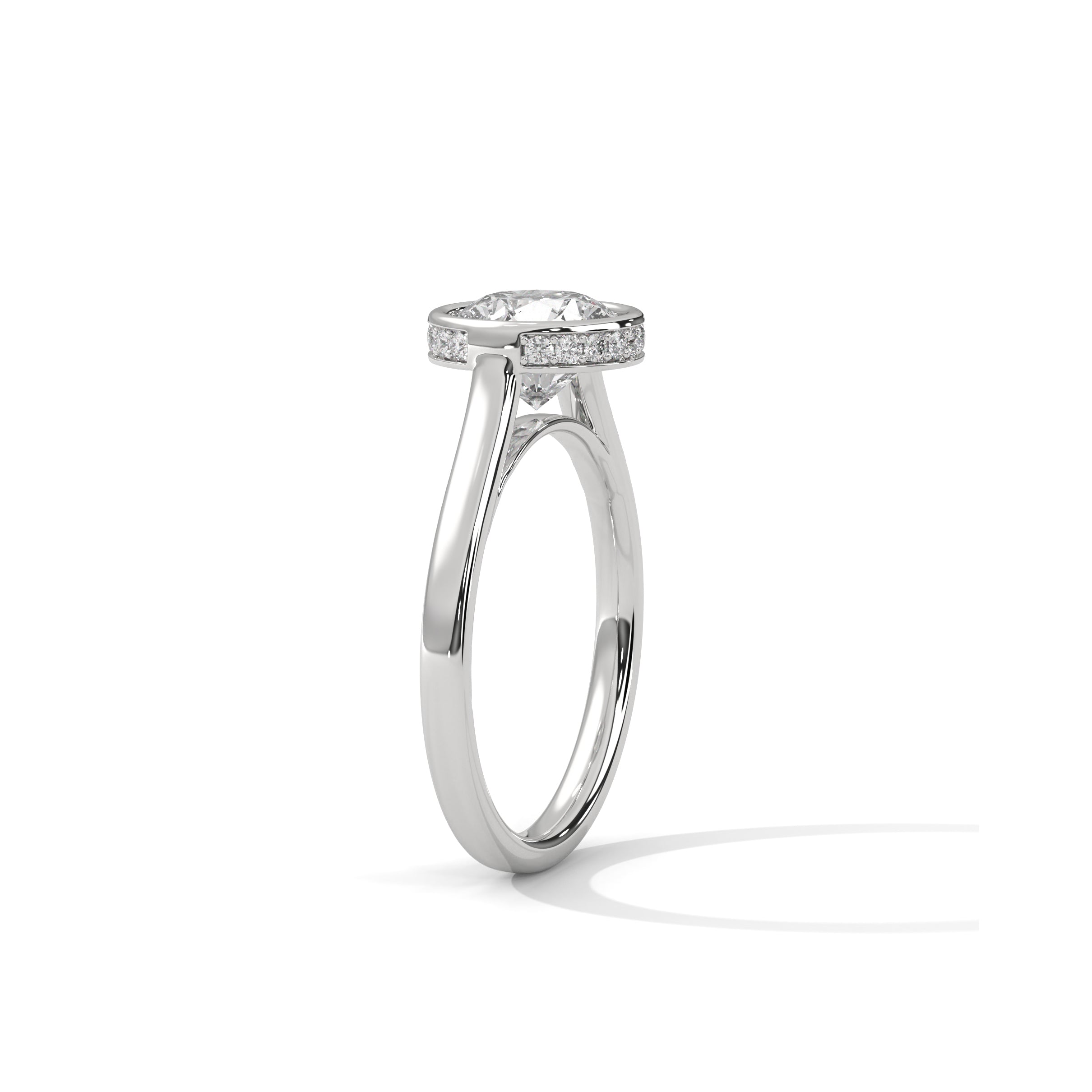 Bezel Set Engagement Ring Platinum | Lab Grown Diamond