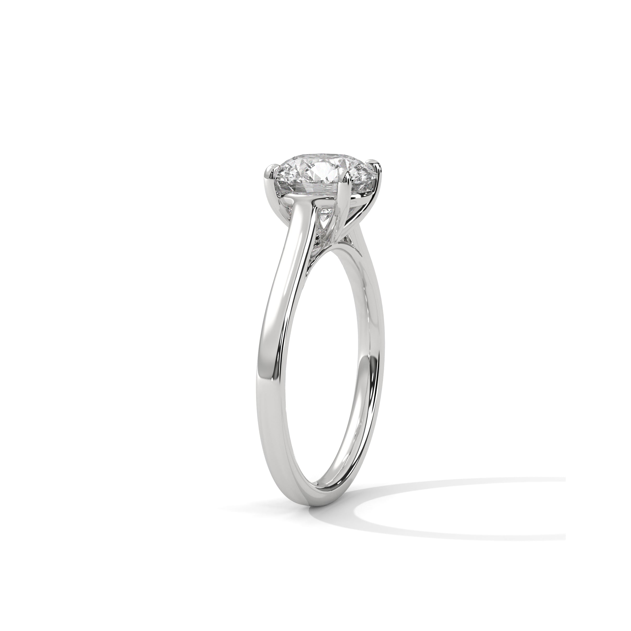 Four Prong Cathedral Engagement Ring Platinum | Lab Grown Diamond